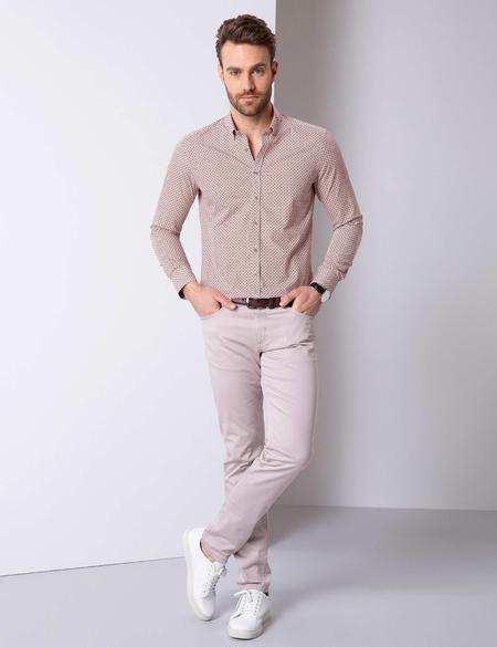 Bej Slim Fit Kanvas Pantolon - 50202363054