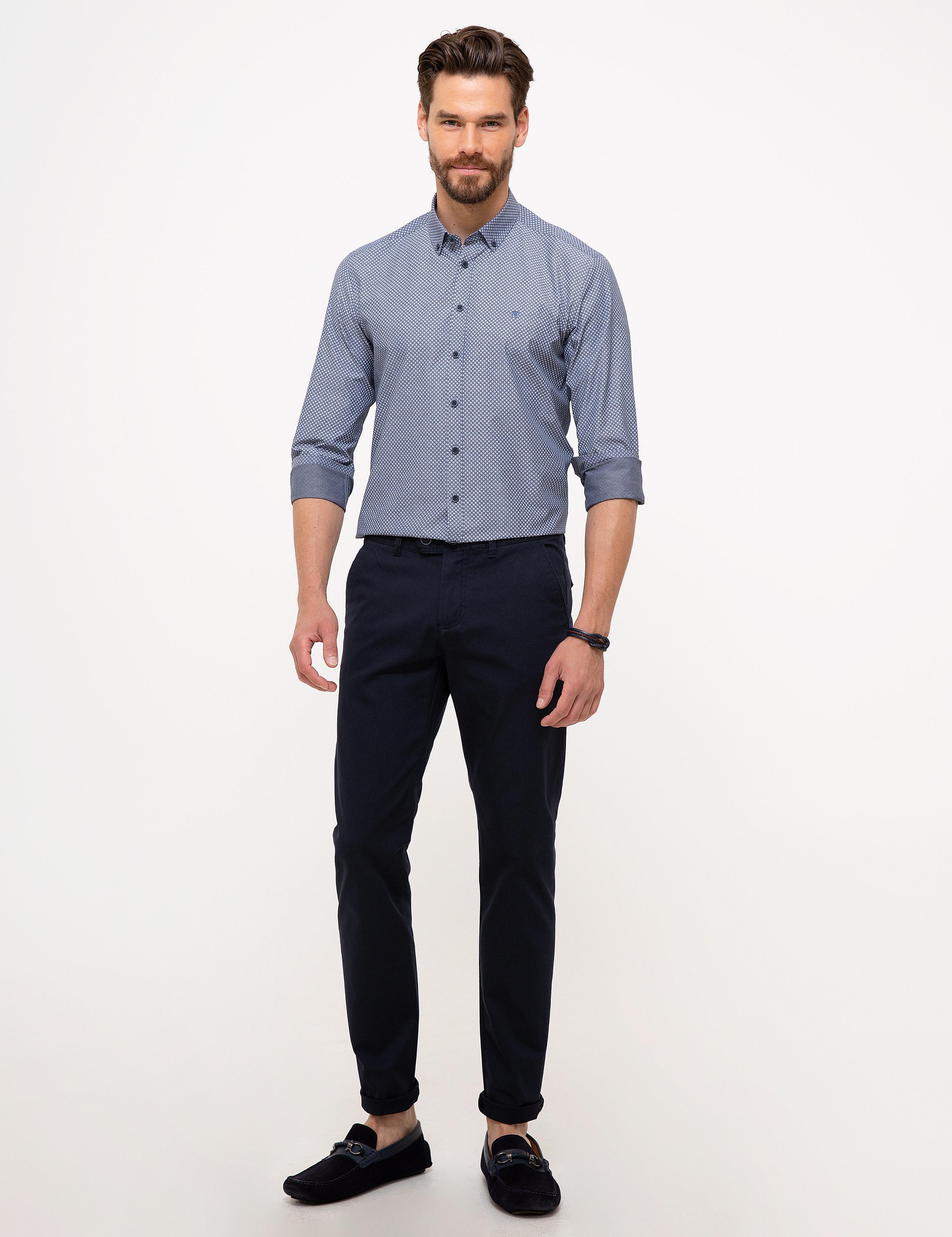 Lacivert Slim Fit Chino Pantolon