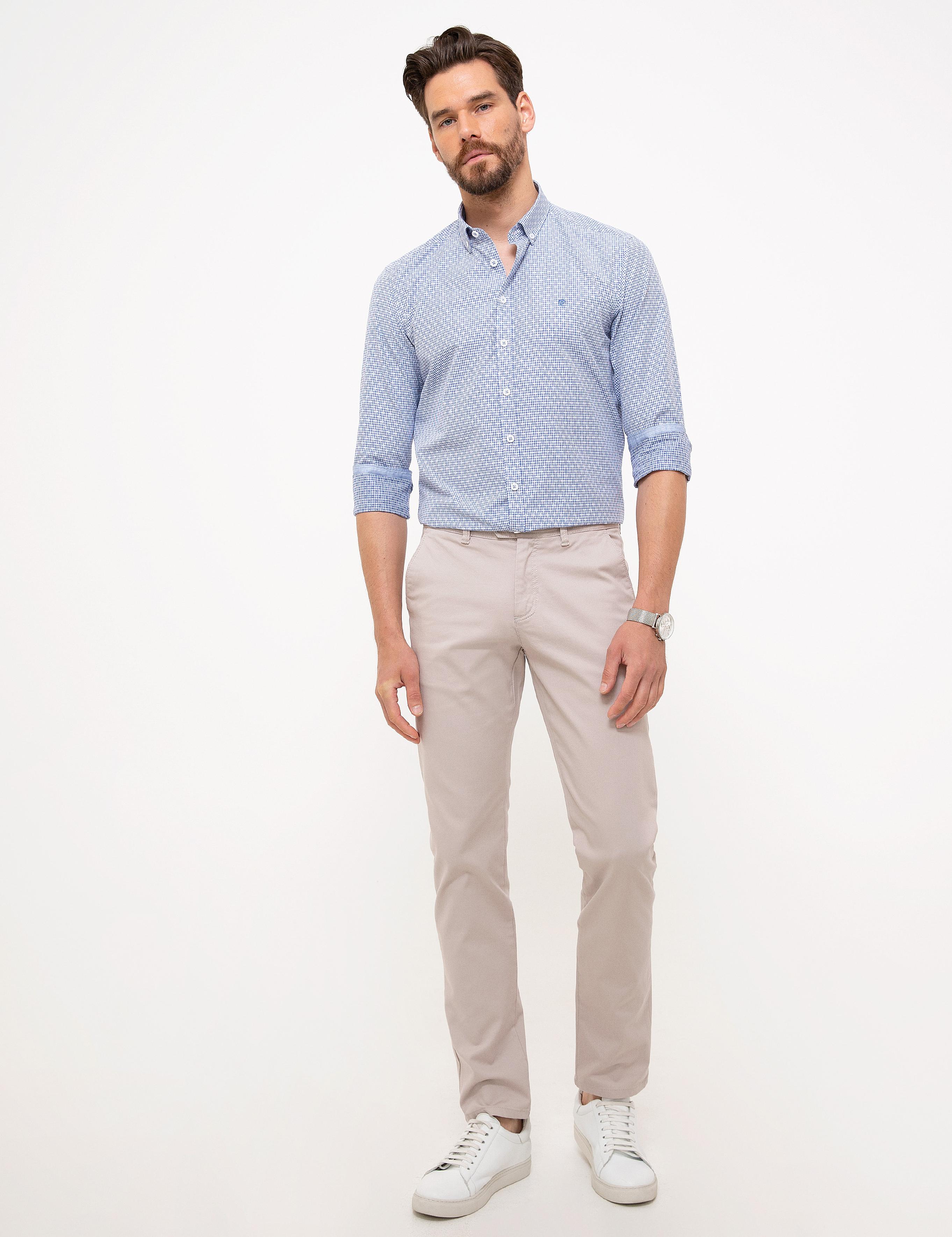 Bej Slim Fit Chino Pantolon