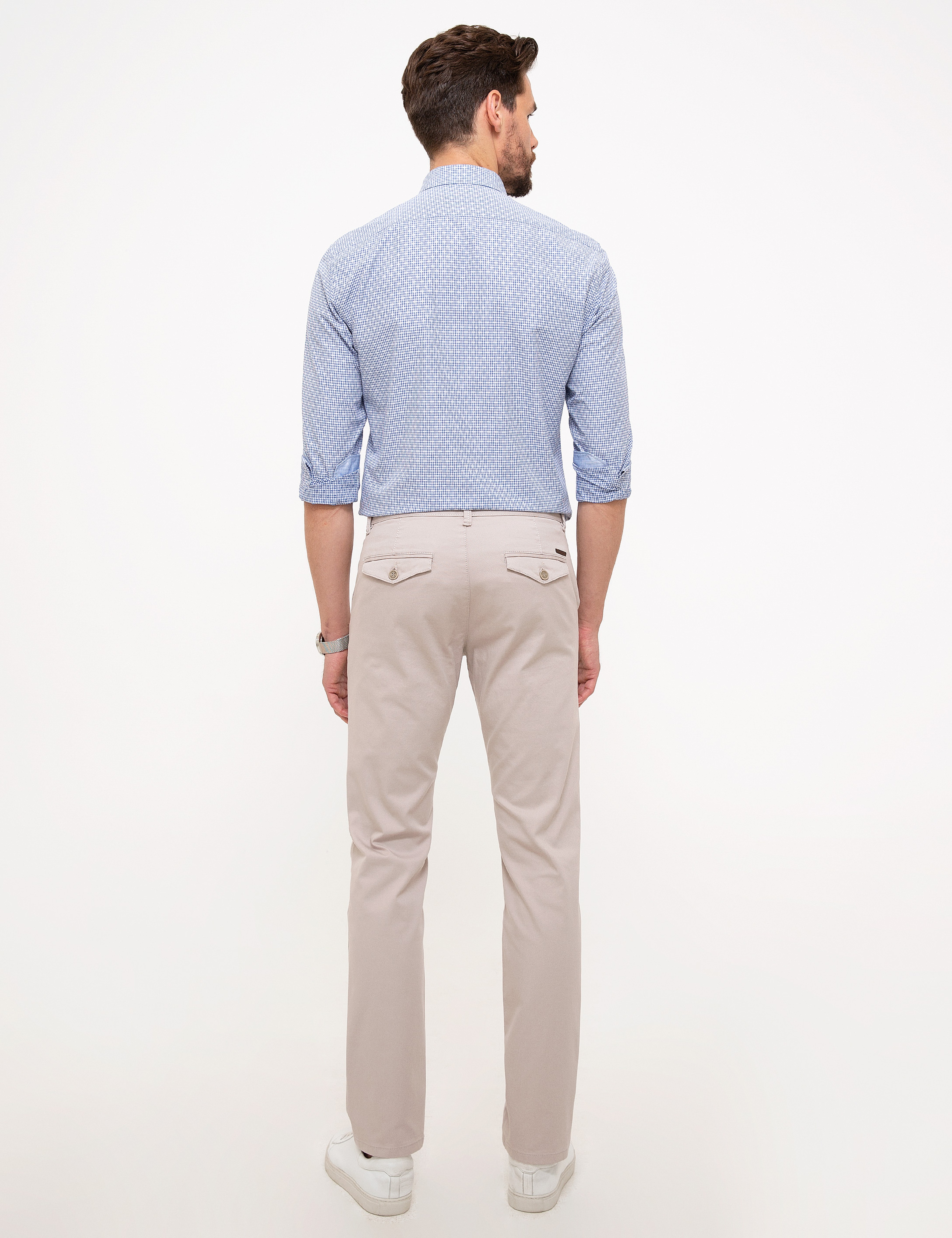 Bej Slim Fit Chino Pantolon