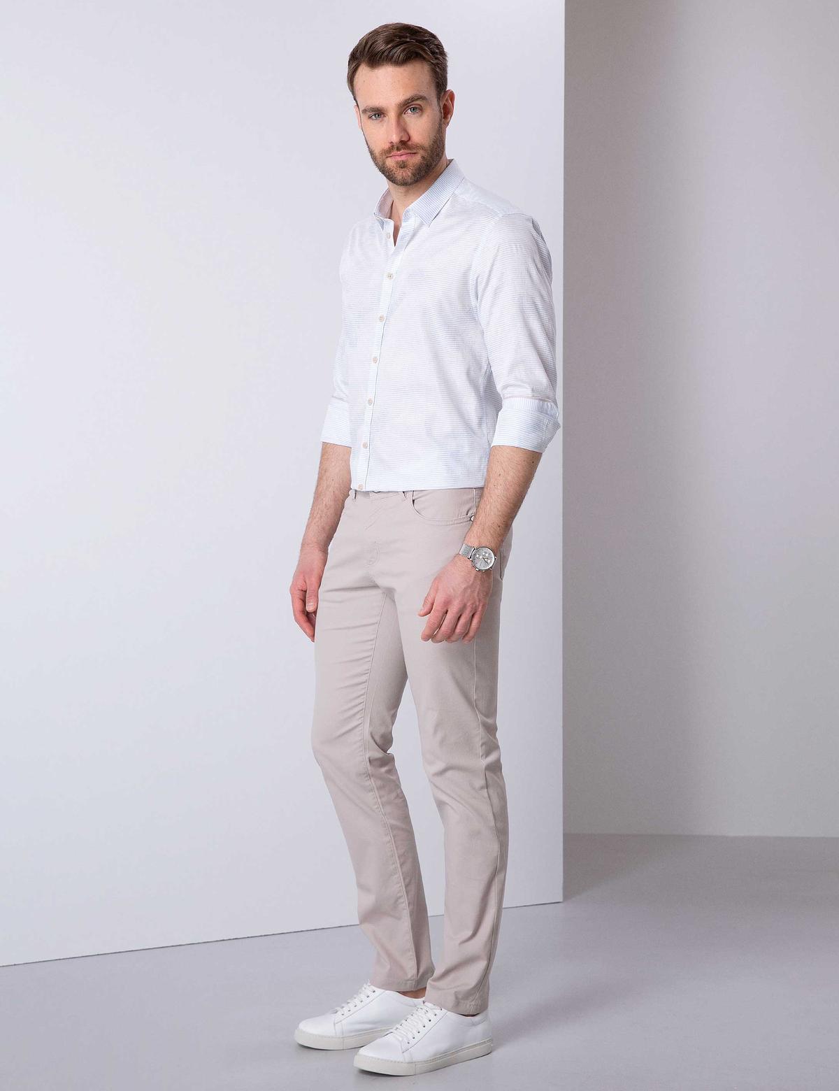 Açık Gri Slim Fit Chino Pantolon - 50202366054