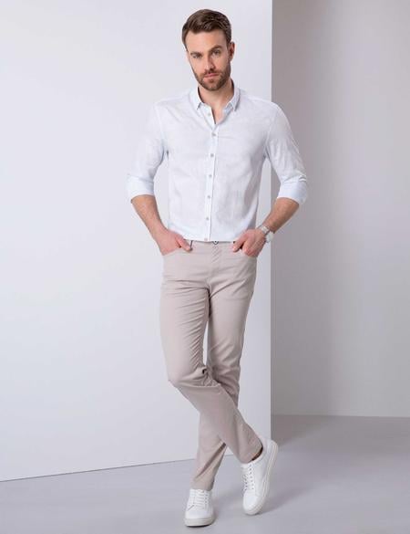 Açık Gri Slim Fit Chino Pantolon - 50202366054