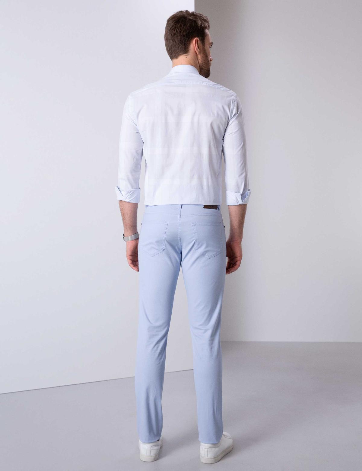 Açık Mavi Slim Fit Kanvas Pantolon - 50202366063