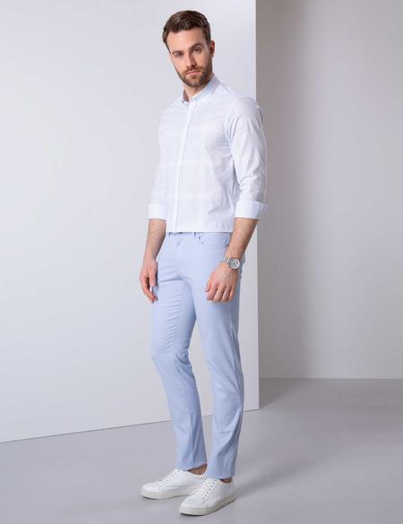 Açık Mavi Slim Fit Kanvas Pantolon - 50202366063
