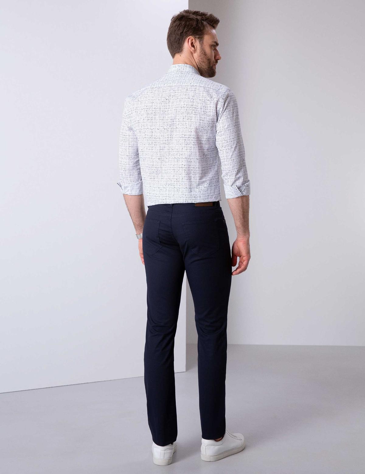 Lacivert Slim Fit Chino Pantolon - 50202366074