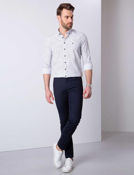 Lacivert Slim Fit Chino Pantolon - 50202366074