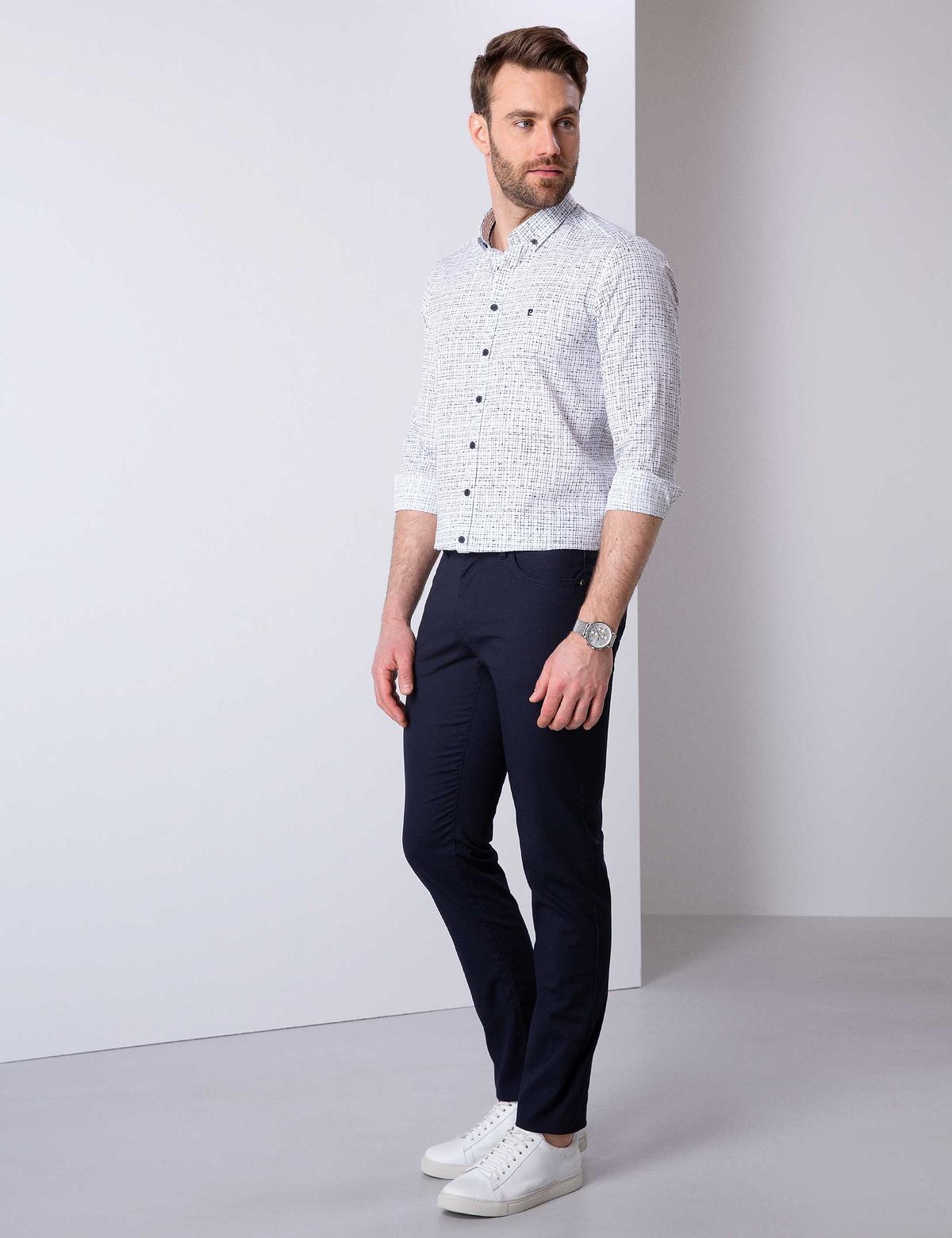 Lacivert Slim Fit Chino Pantolon - 50202366074