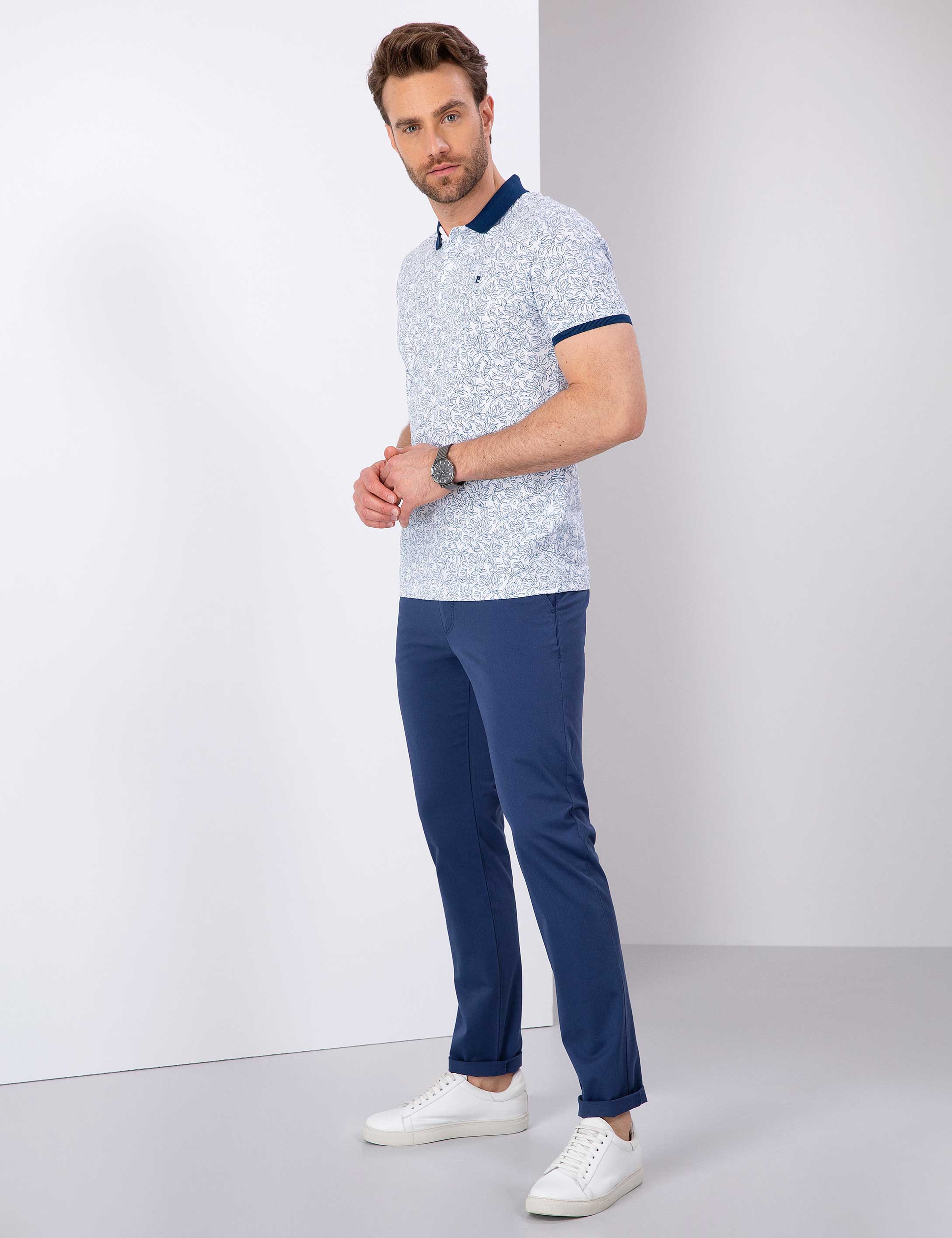 İndigo Slim Fit Kanvas Pantolon - Image 2