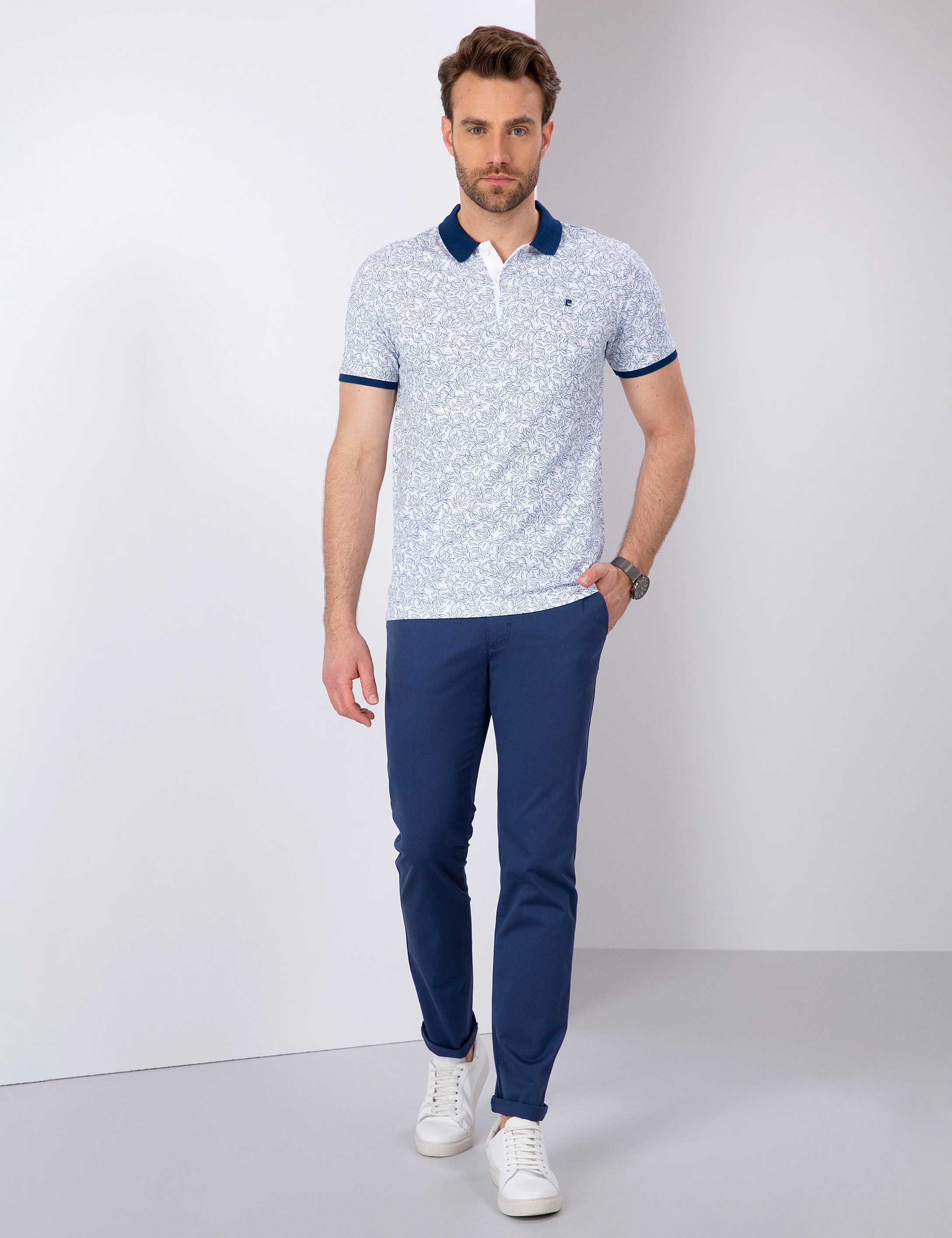 İndigo Slim Fit Kanvas Pantolon - Image 1