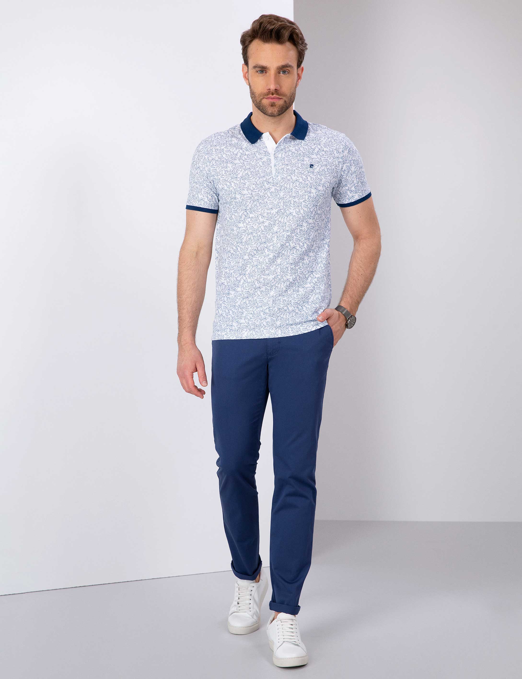 İndigo Slim Fit Kanvas Pantolon