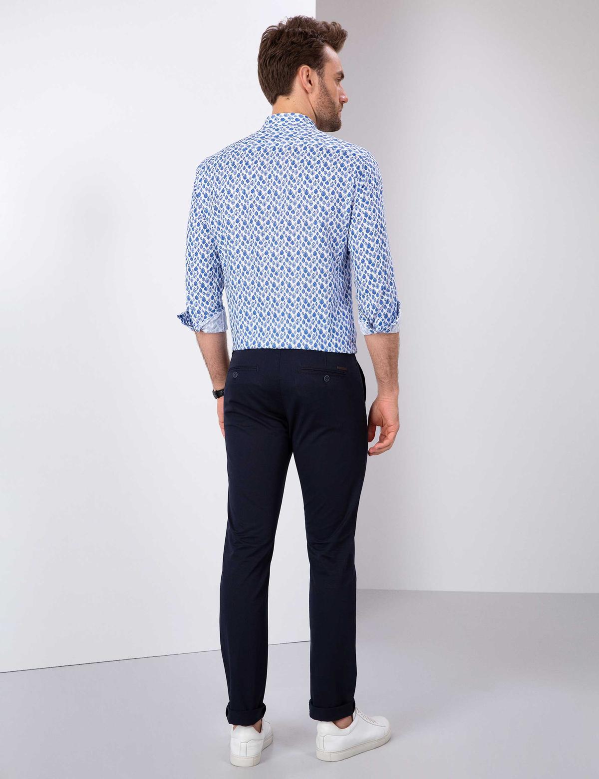 Lacivert Slim Fit Chino Pantolon - 50202368049