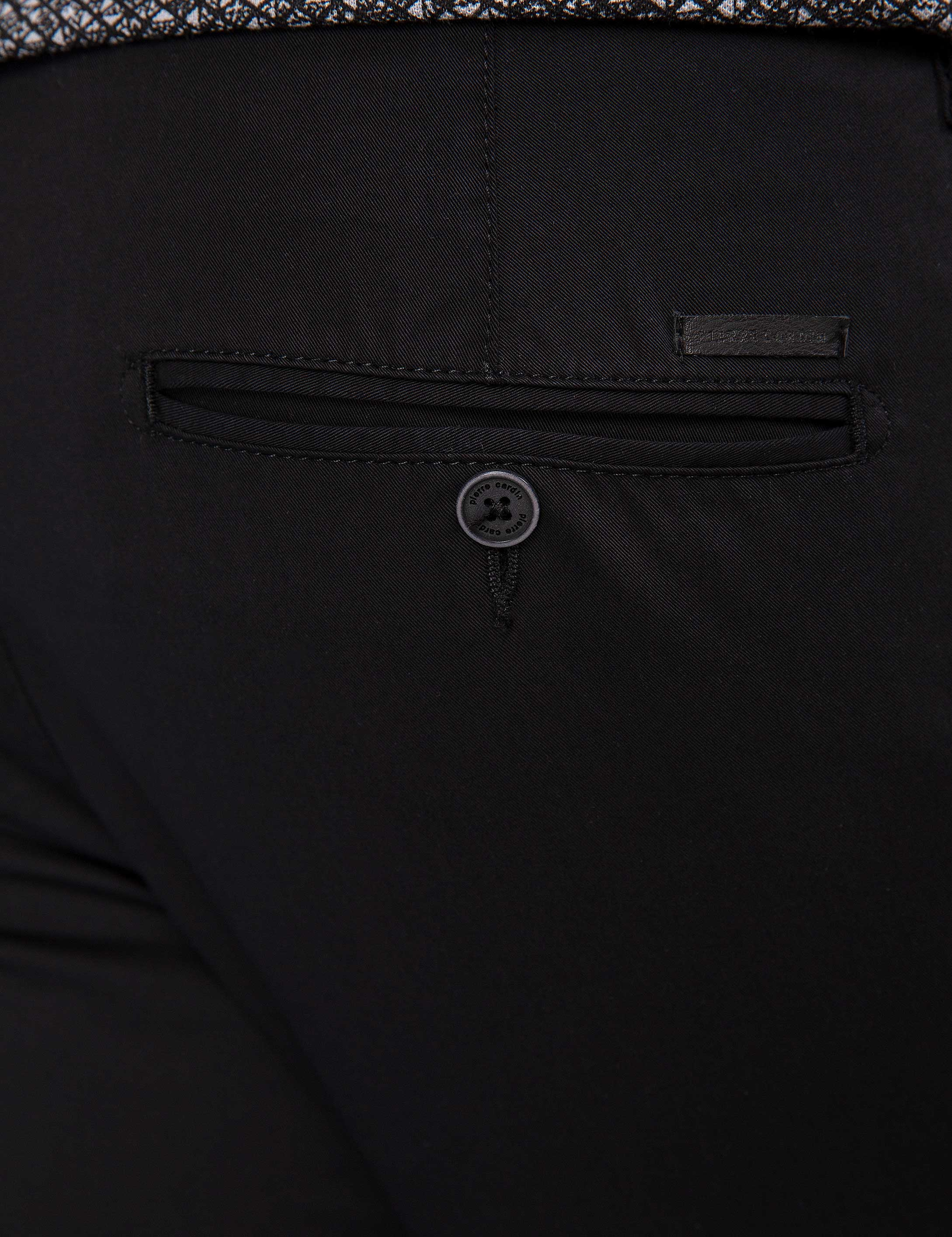 Siyah Slim Fit Chino Pantolon - Image 4