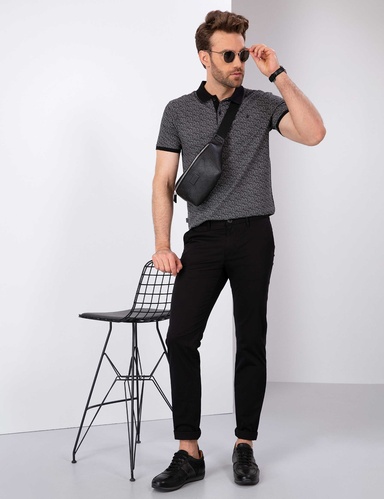 Siyah Slim Fit Chino Pantolon