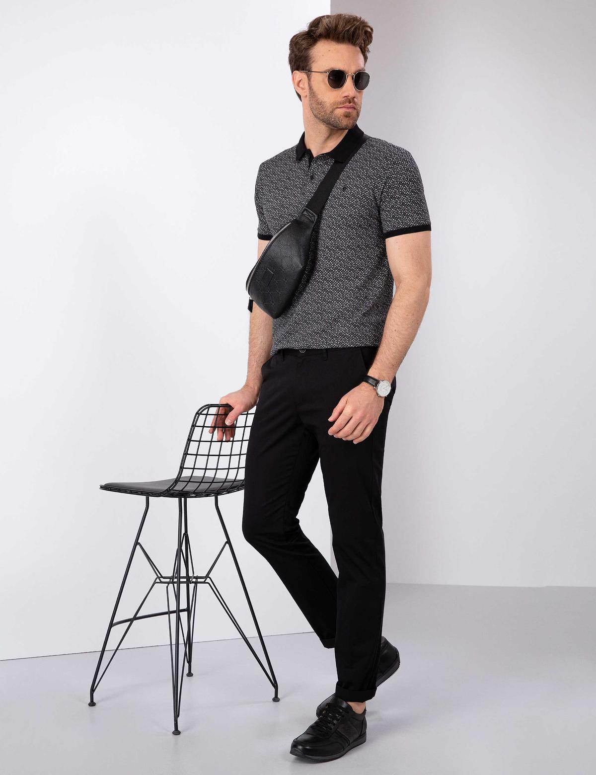 Siyah Slim Fit Chino Pantolon - 50202368059