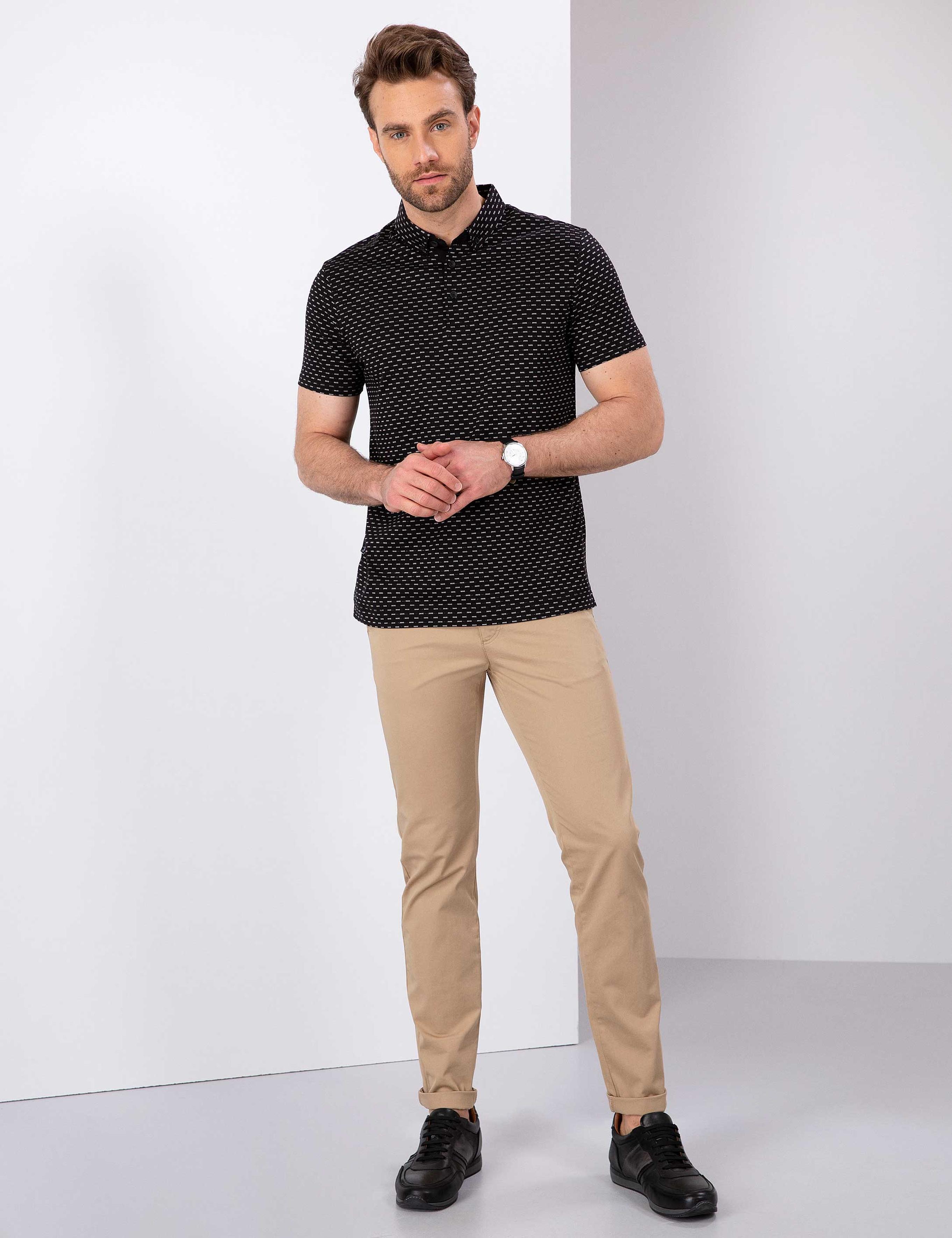 Camel Slim Fit Kanvas Pantolon