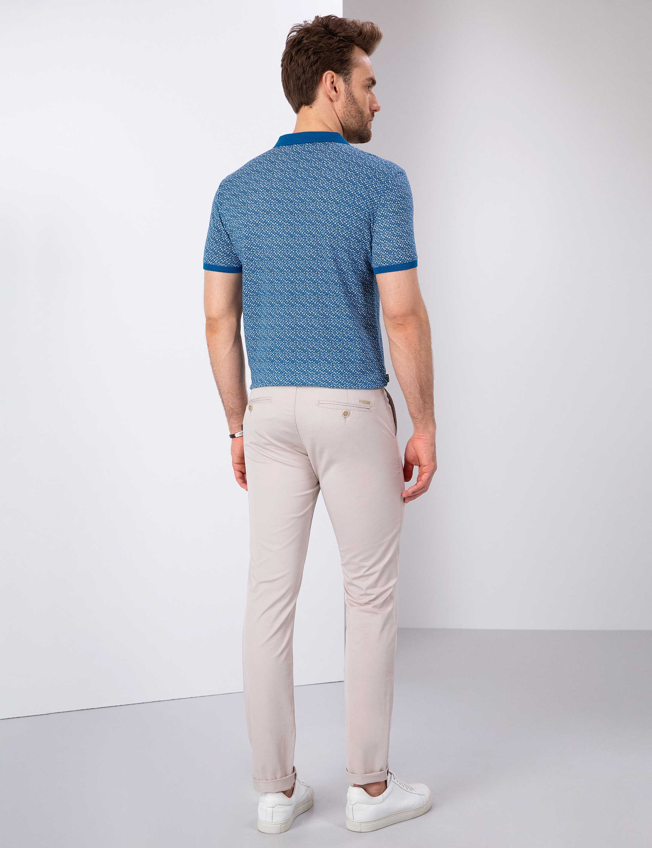 Bej Slim Fit Kanvas Pantolon