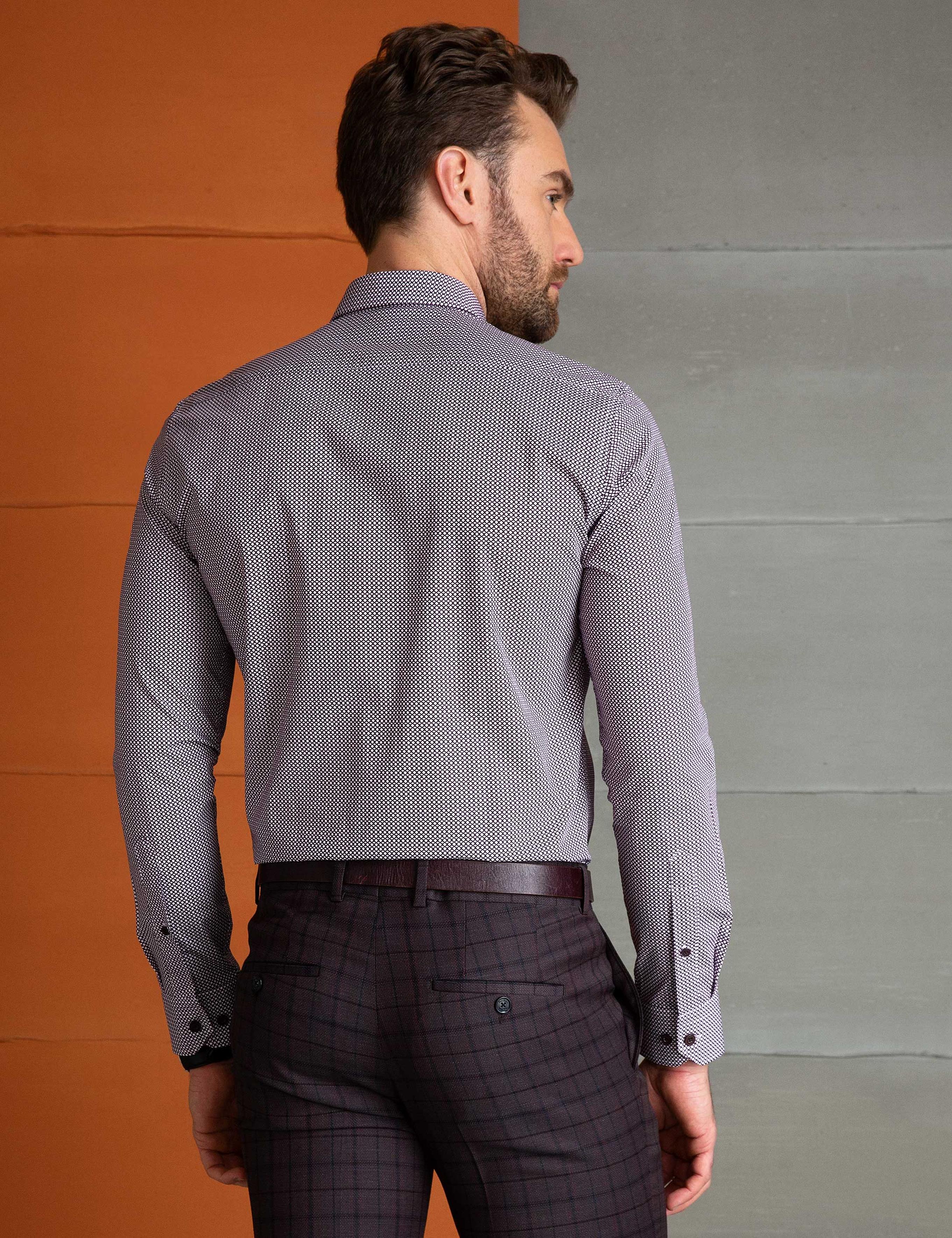 Bordo Slim Fit Gömlek