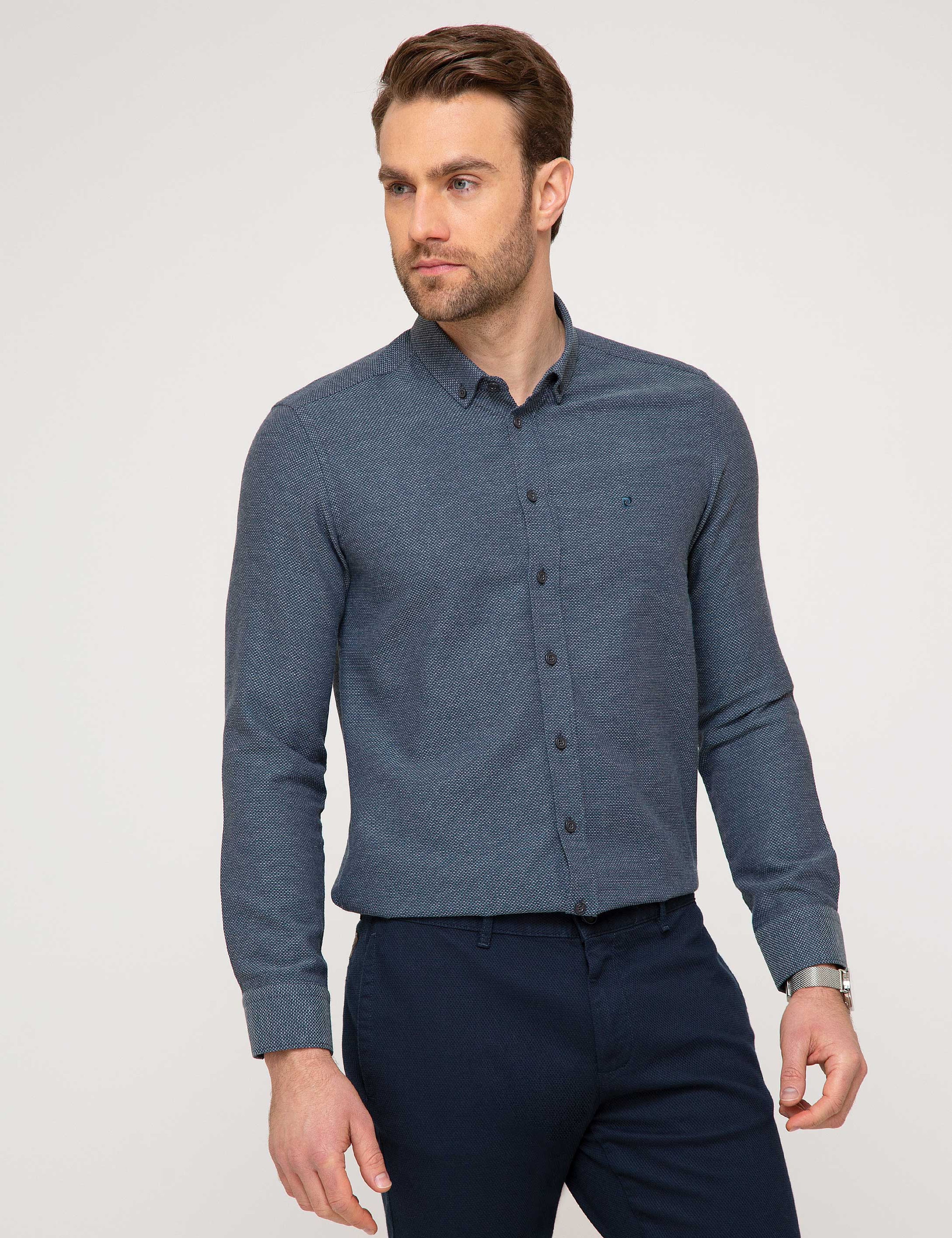 Mavi Slim Fit Gömlek - Image 2