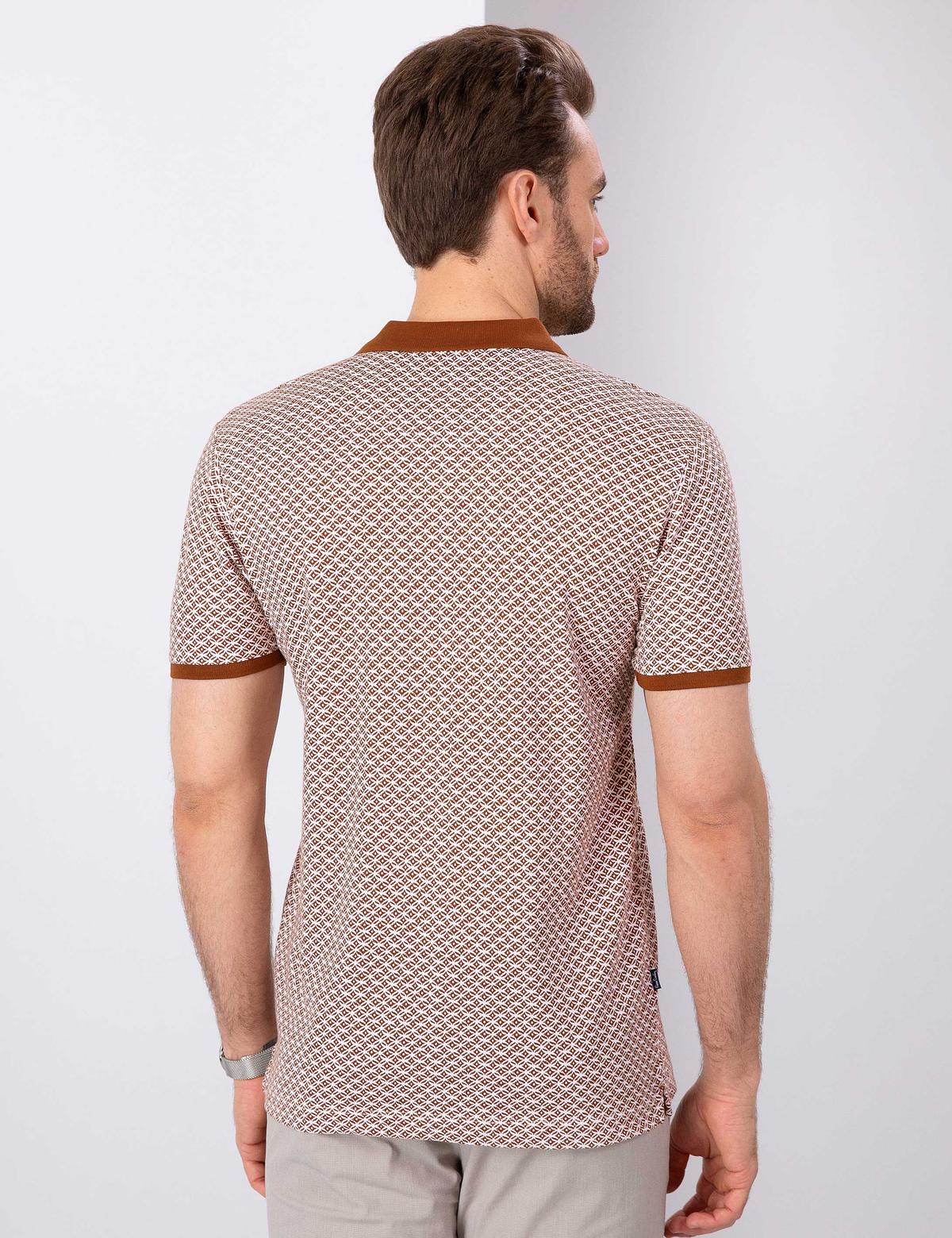 Kahverengi Slim Fit Polo Yaka T-Shirt - 50202482027