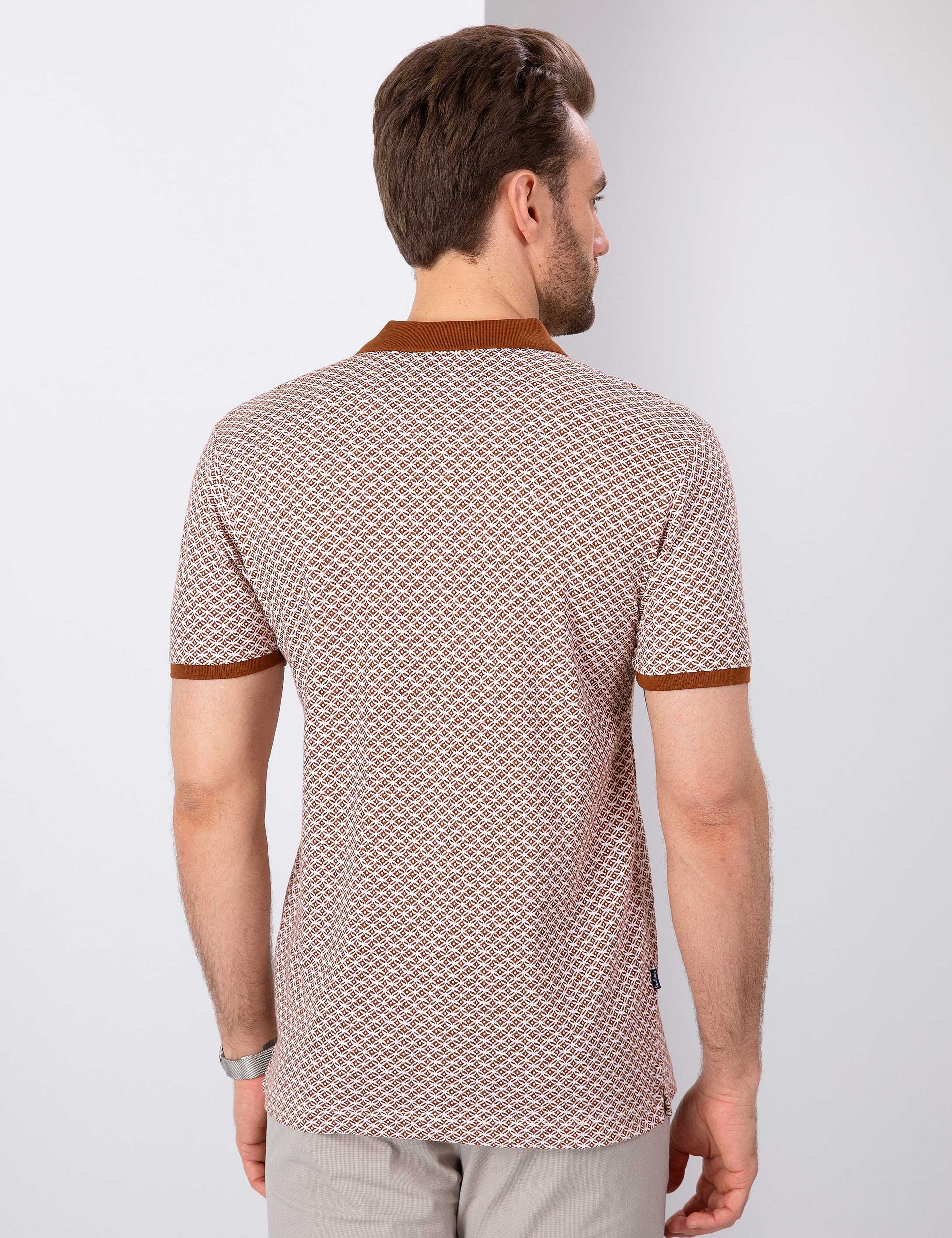 Kahverengi Slim Fit Polo Yaka T-Shirt - Image 3