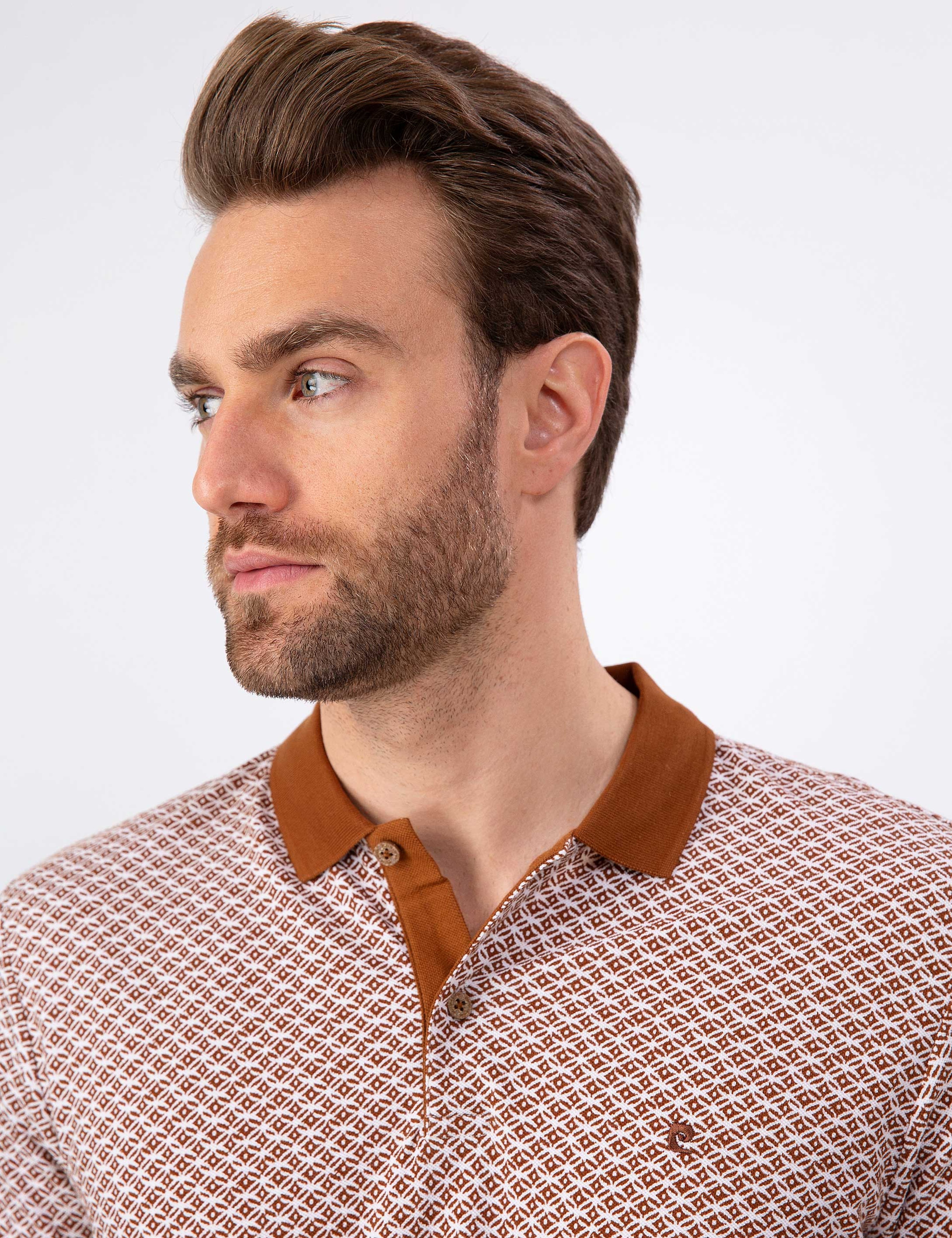 Kahverengi Slim Fit Polo Yaka T-Shirt - Image 1