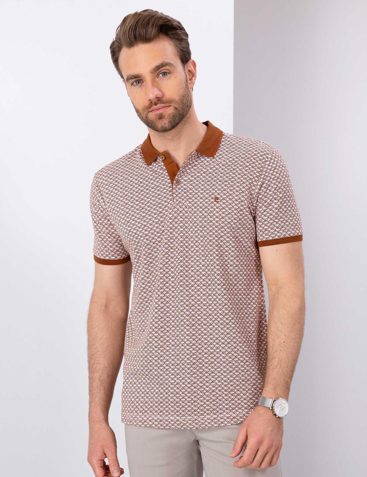 Kahverengi Slim Fit Polo Yaka T-Shirt - 50202482027