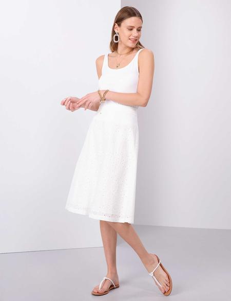 Beyaz Dokuma Etek - 50202665004