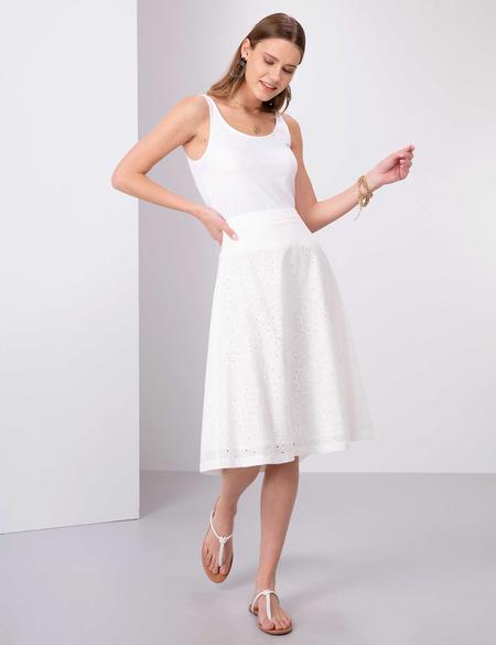 Beyaz Dokuma Etek - 50202665004