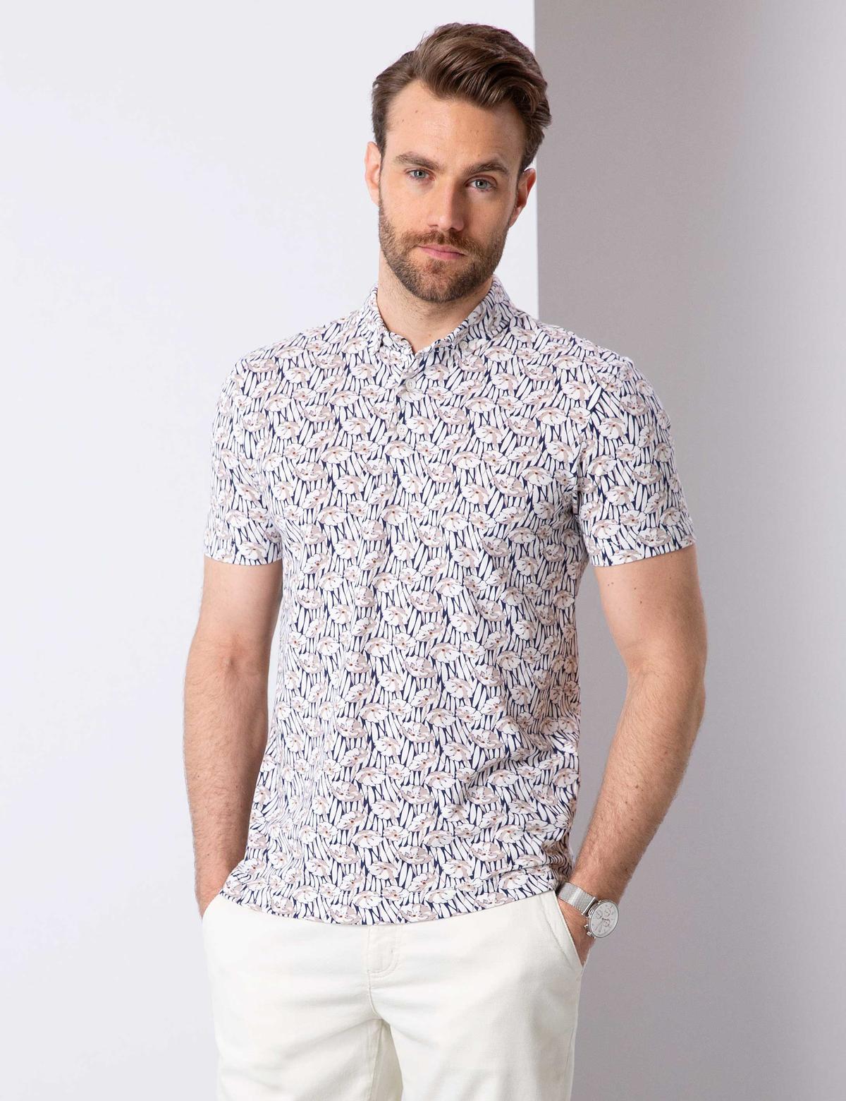 Lacivert Slim Fit Polo Yaka T-Shirt