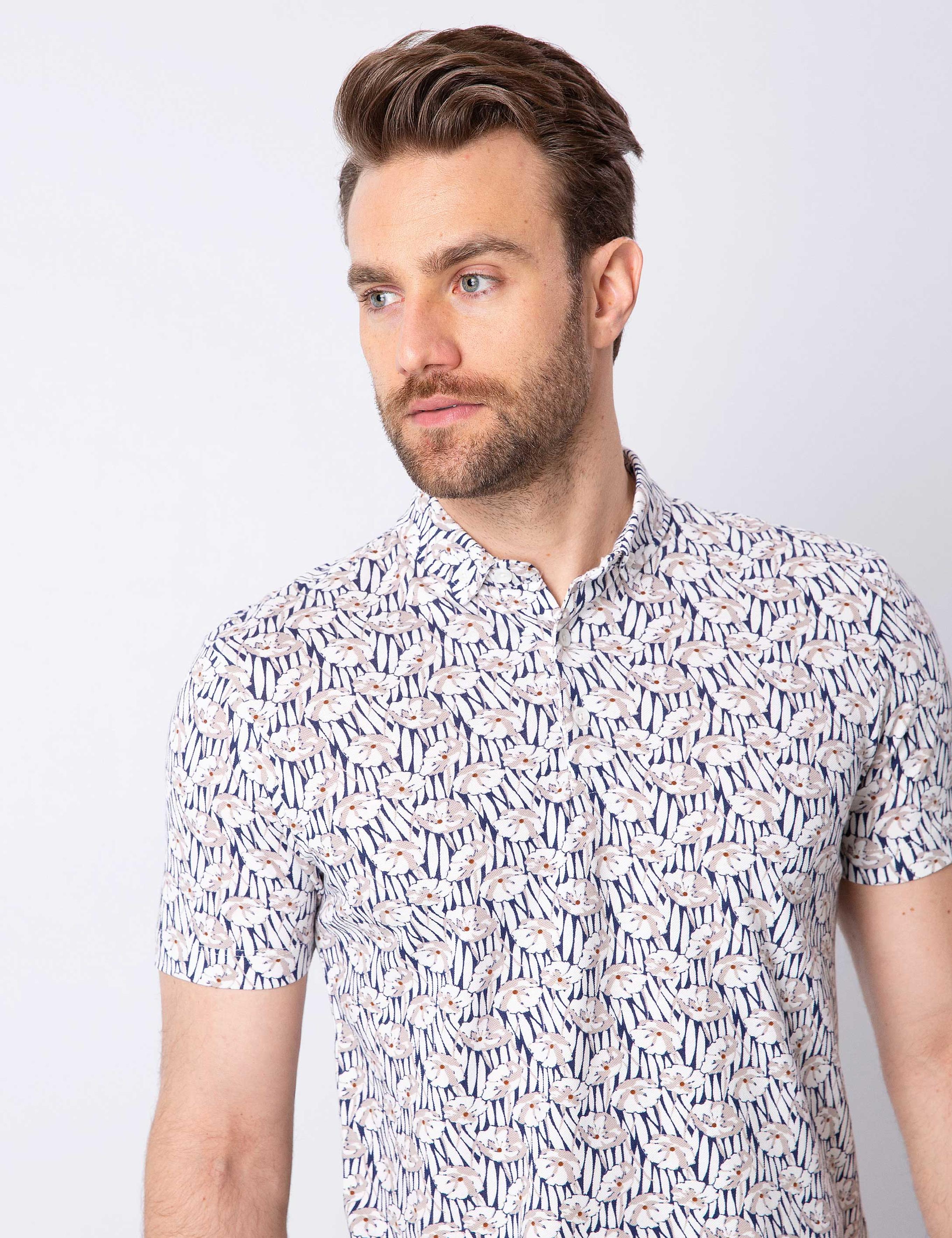 Lacivert Slim Fit Polo Yaka T-Shirt