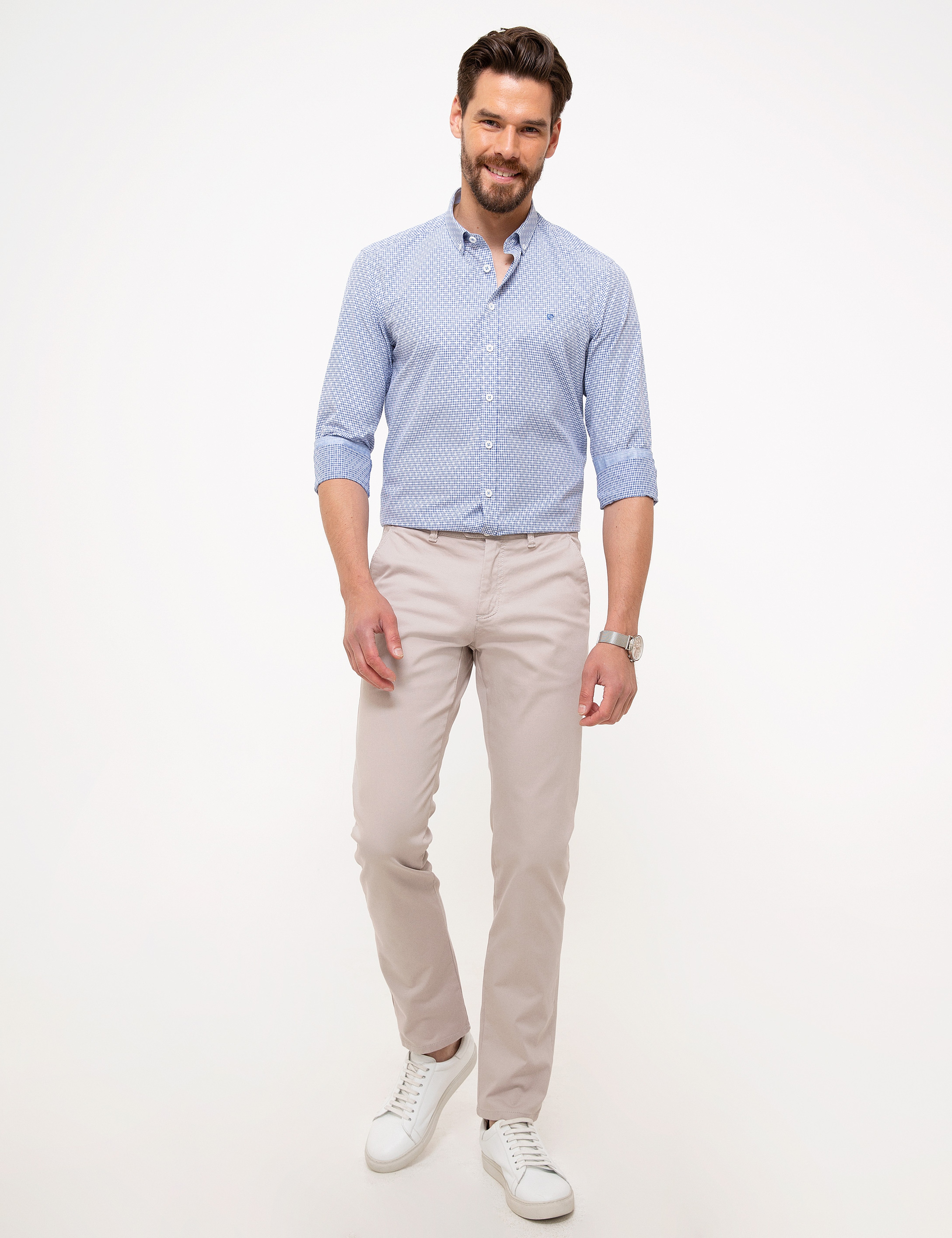 Mavi Slim Fit Gömlek - Image 4