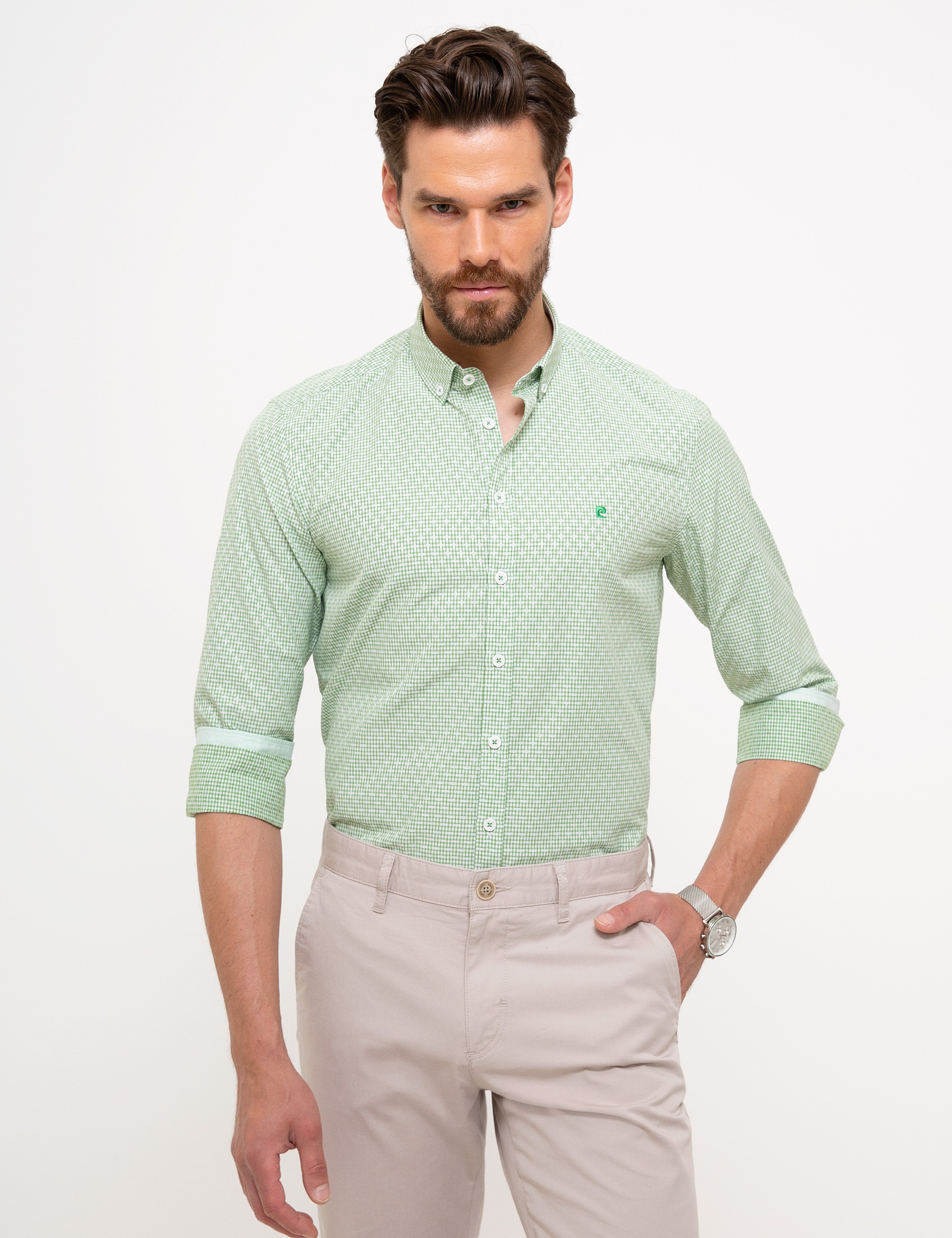 Yeşil Slim Fit Gömlek - Image 1