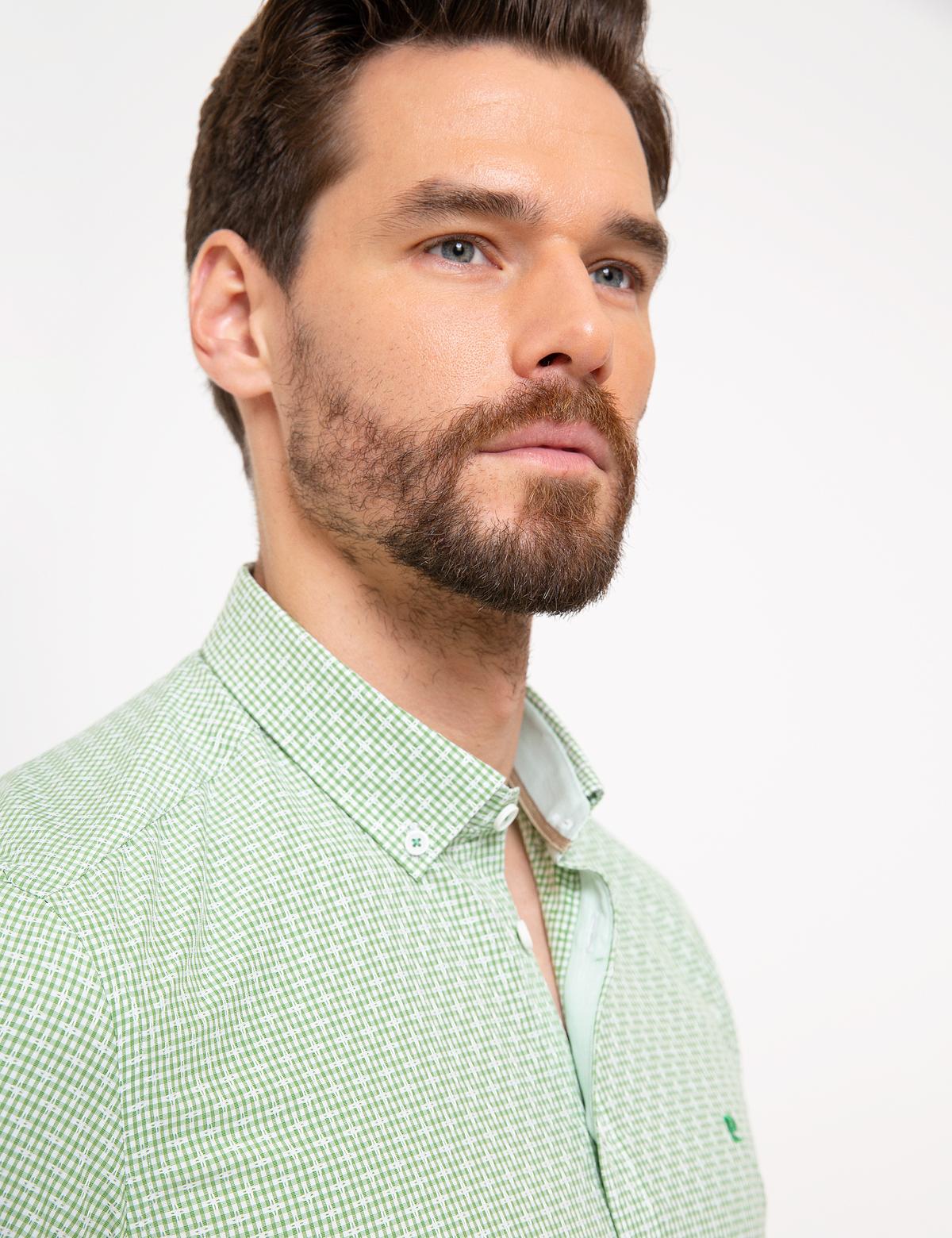 Yeşil Slim Fit Gömlek - 50203484028