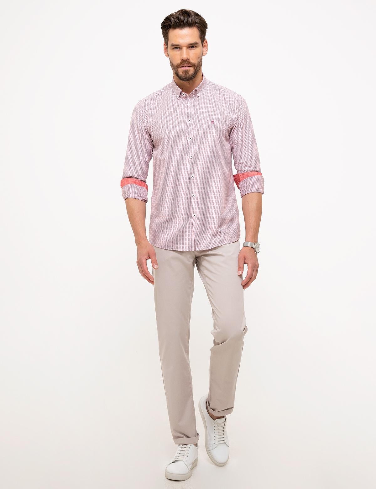 Kırmızı Slim Fit Gömlek - 50203484041