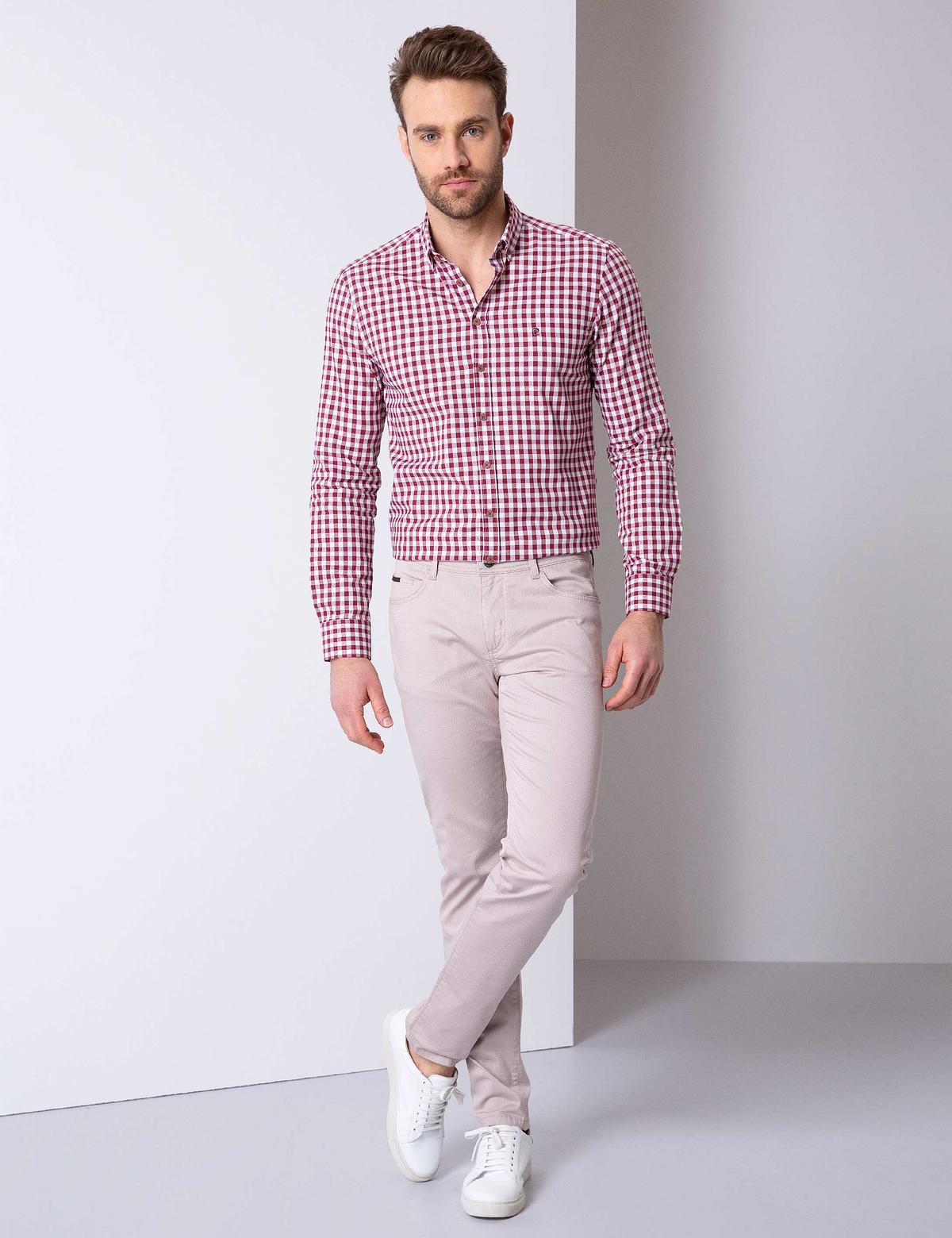 Bordo Slim Fit Gömlek - 50203486035