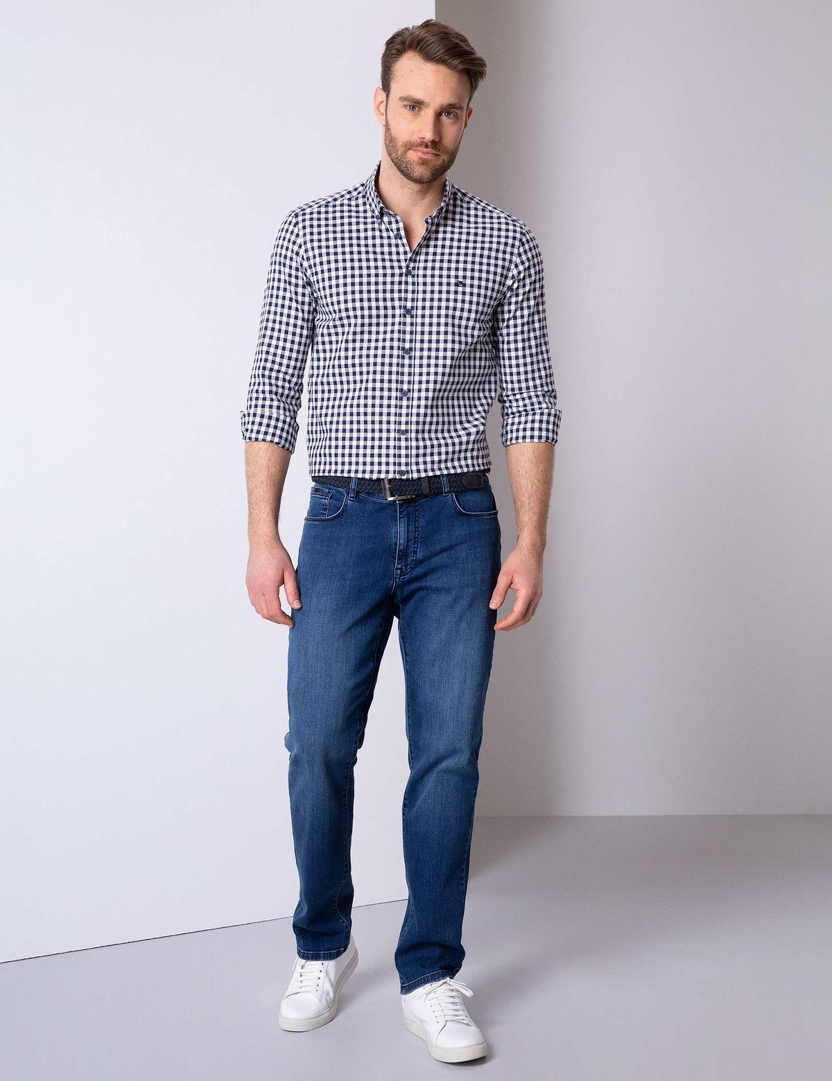 Slim Lacivert Gömlek - 50203486037