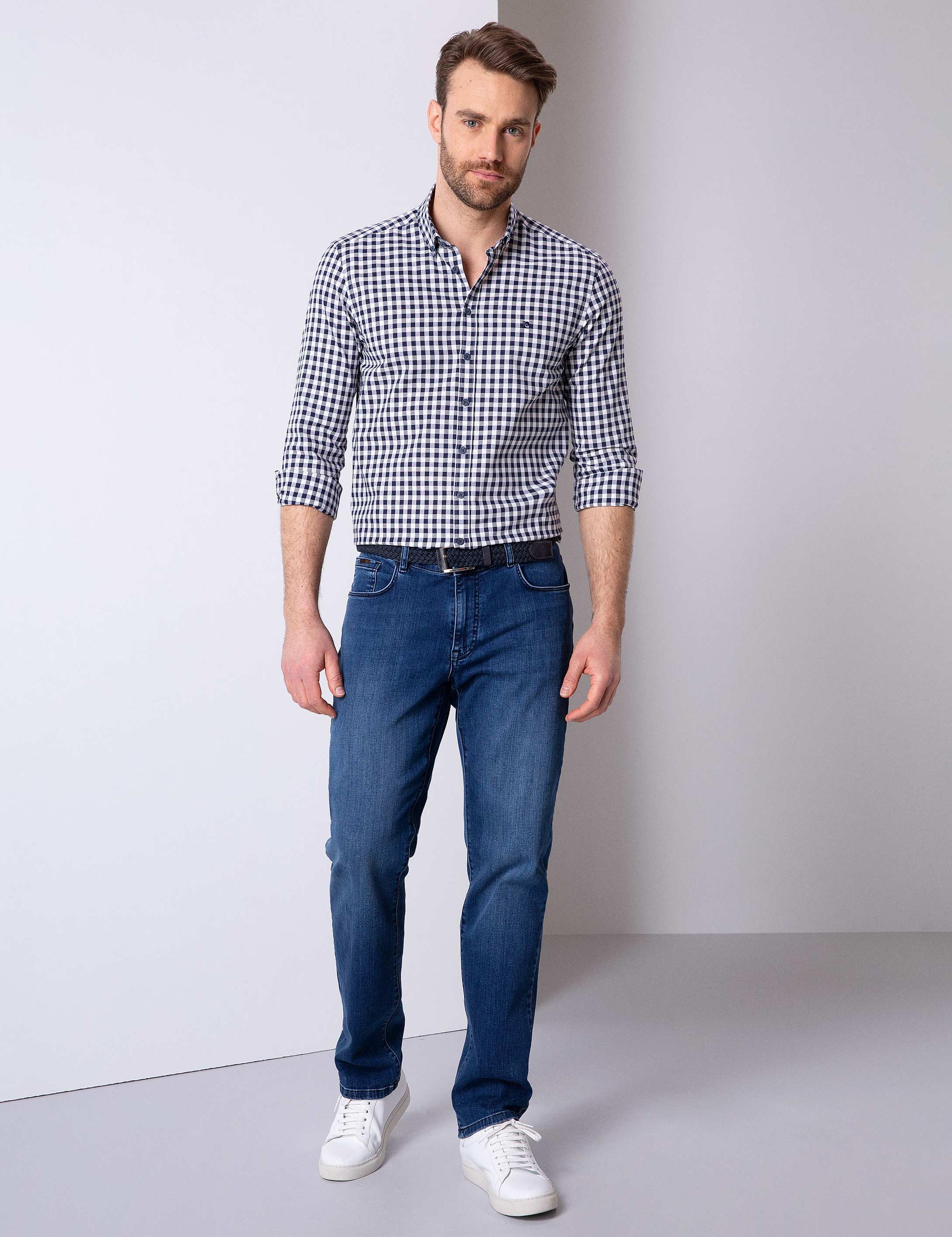 Slim Lacivert Gömlek