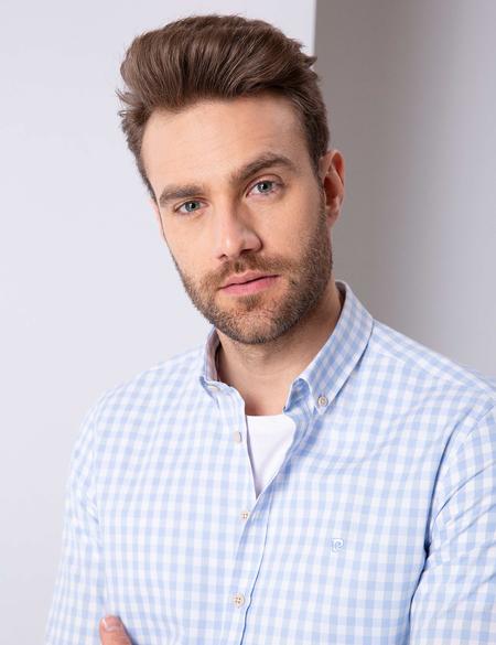 Açık Mavi Slim Fit Uzun Kollu Gömlek - 50203486046