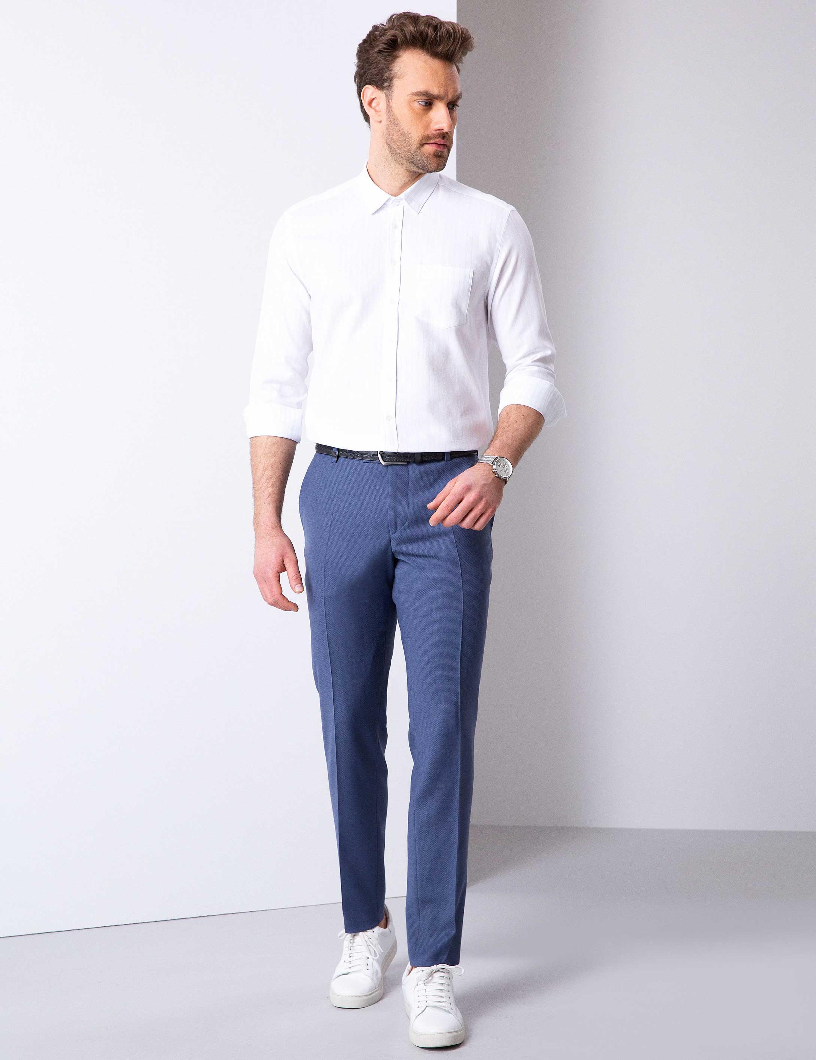 Açık Mavi Regular Fit Uzun Kollu Gömlek