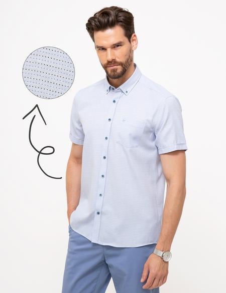 Açık Mavi Regular Fit Kısa Kollu Gömlek - 50203492007