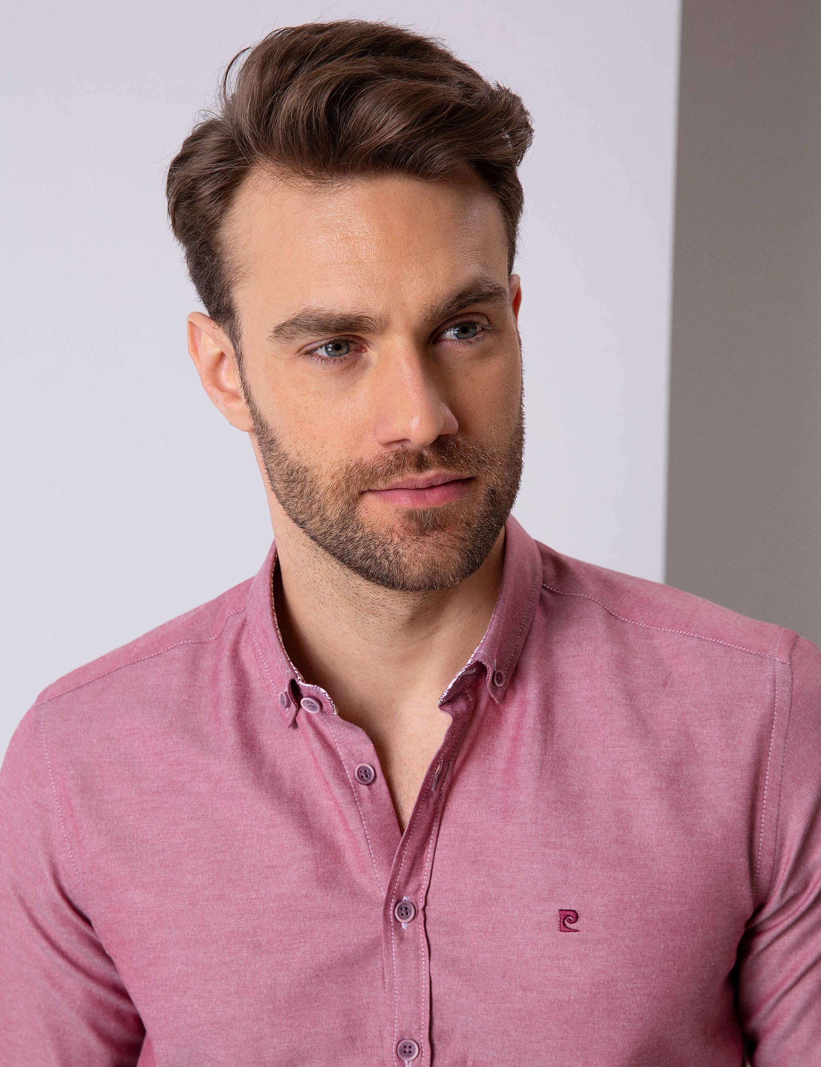 Bordo Slim Fit Gömlek