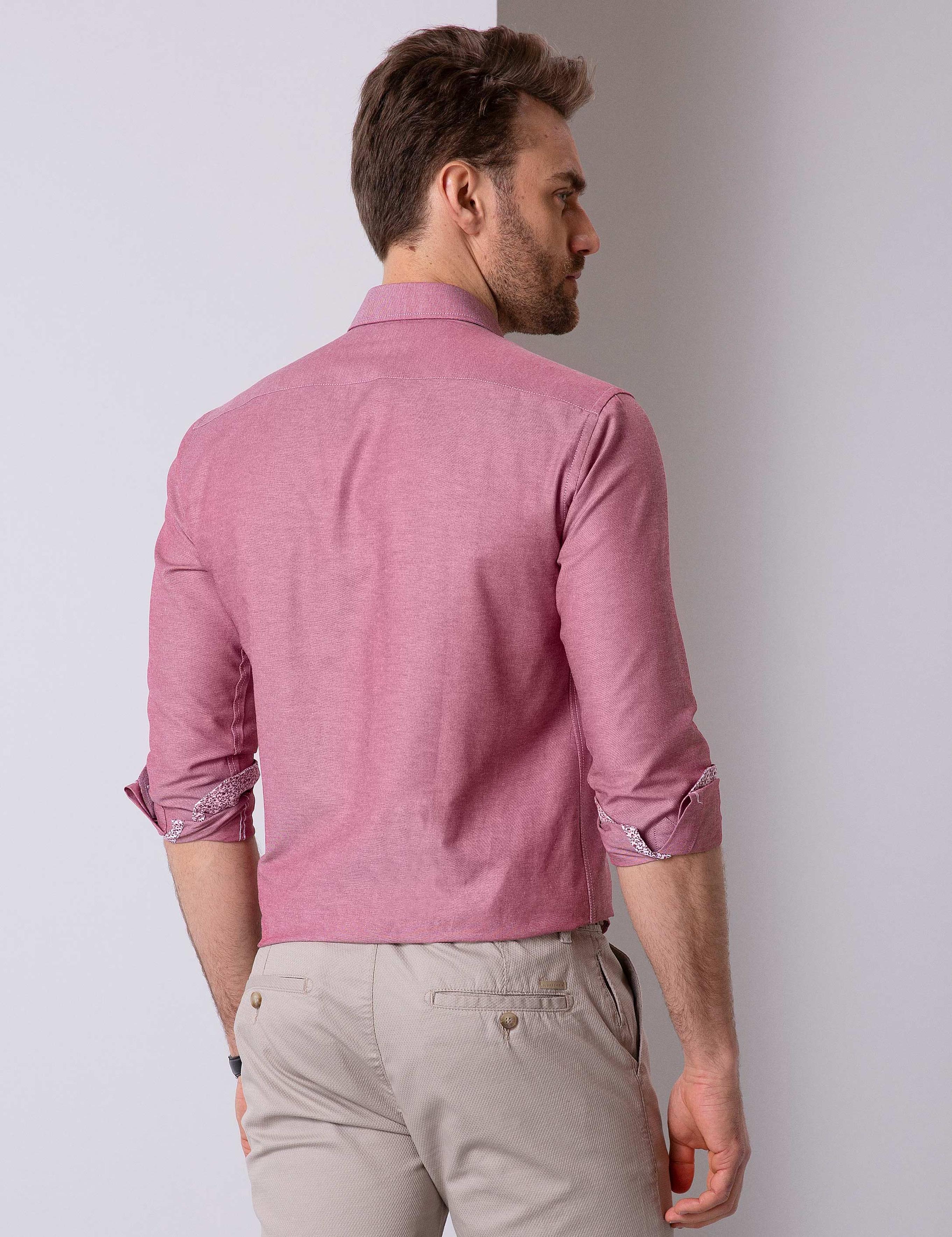 Bordo Slim Fit Gömlek