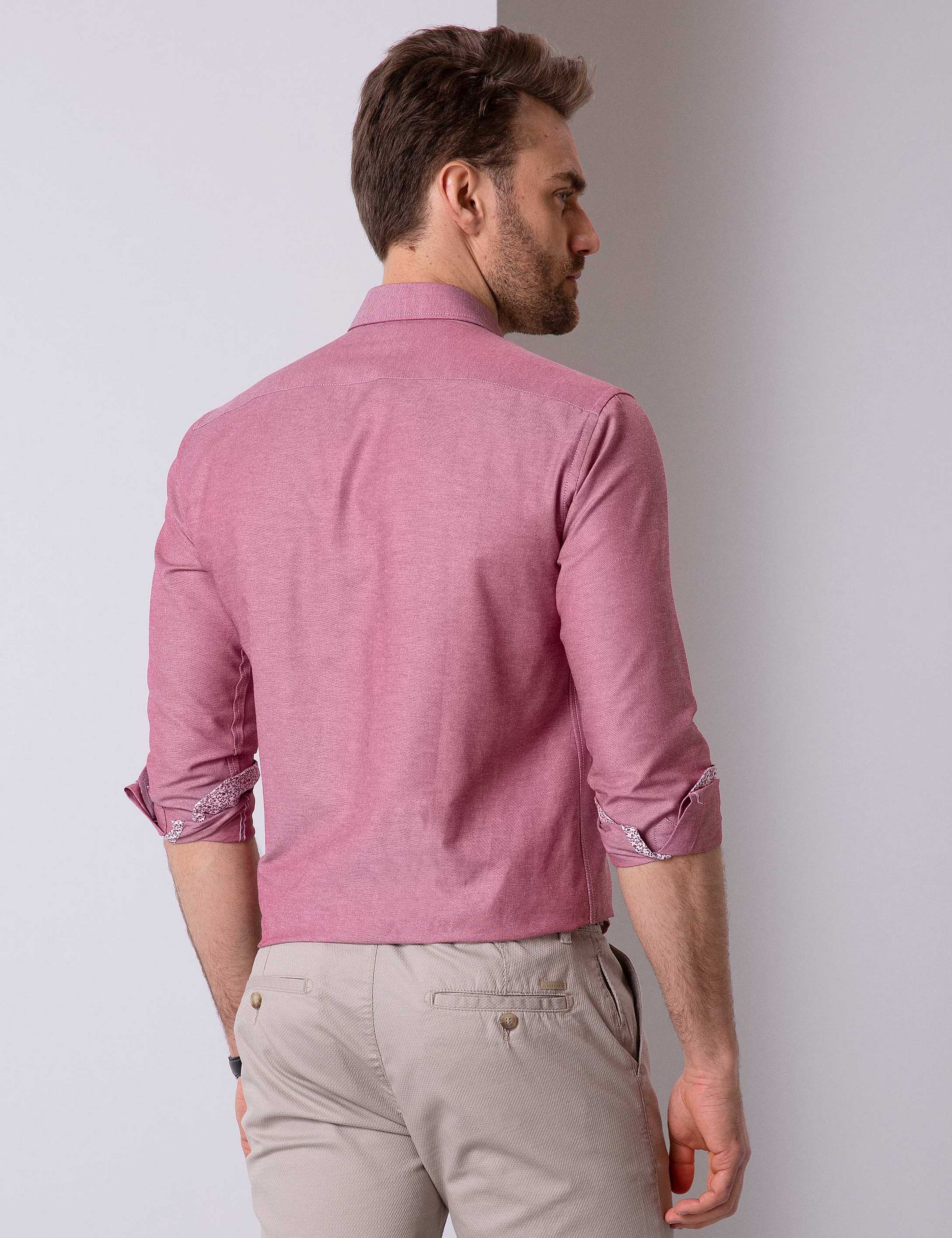 Bordo Slim Fit Gömlek - Image 4