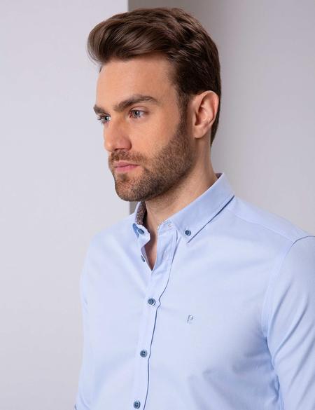 Açık Mavi Slim Fit Gömlek - 50203494041