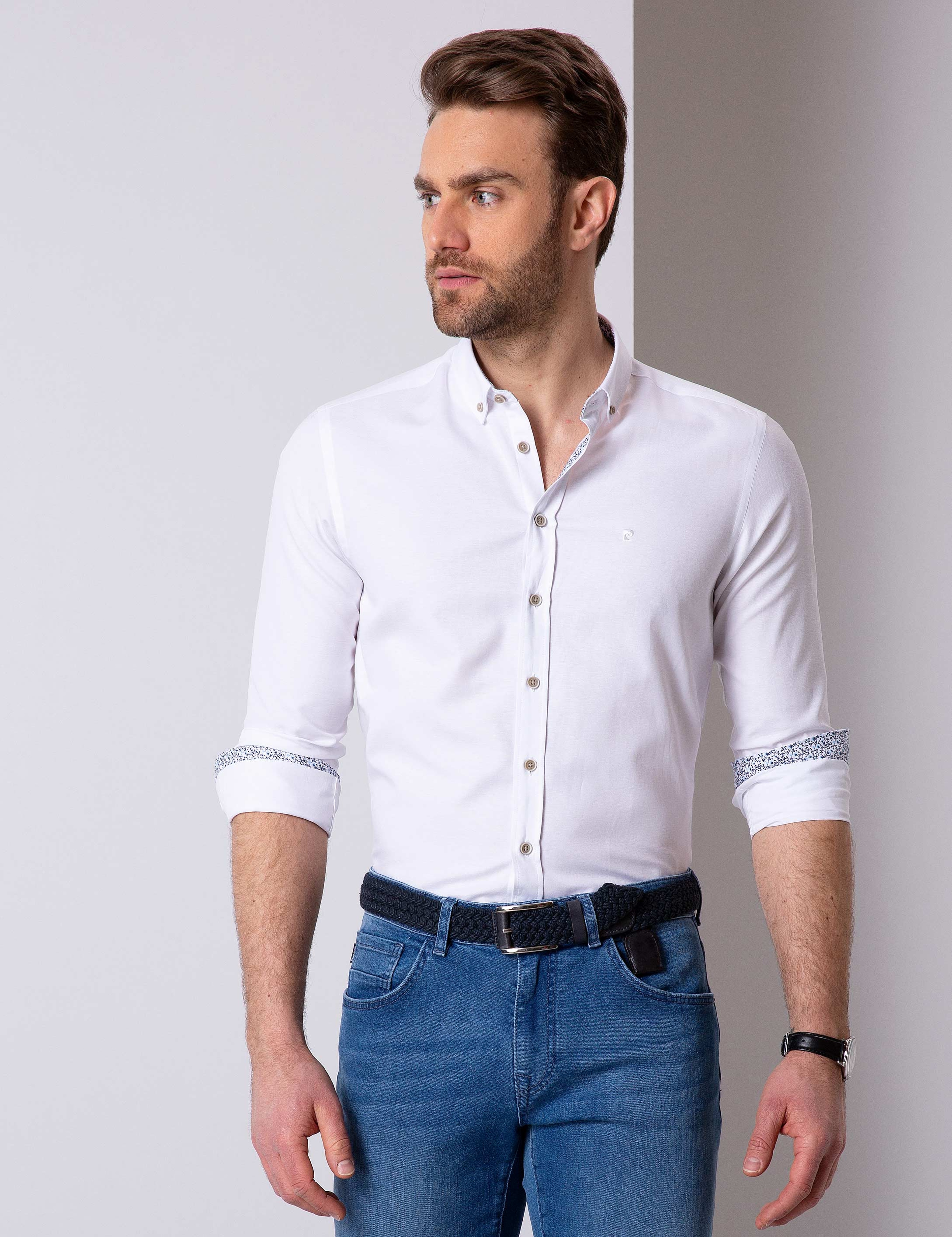 Beyaz Slim Fit Gömlek - Image 2