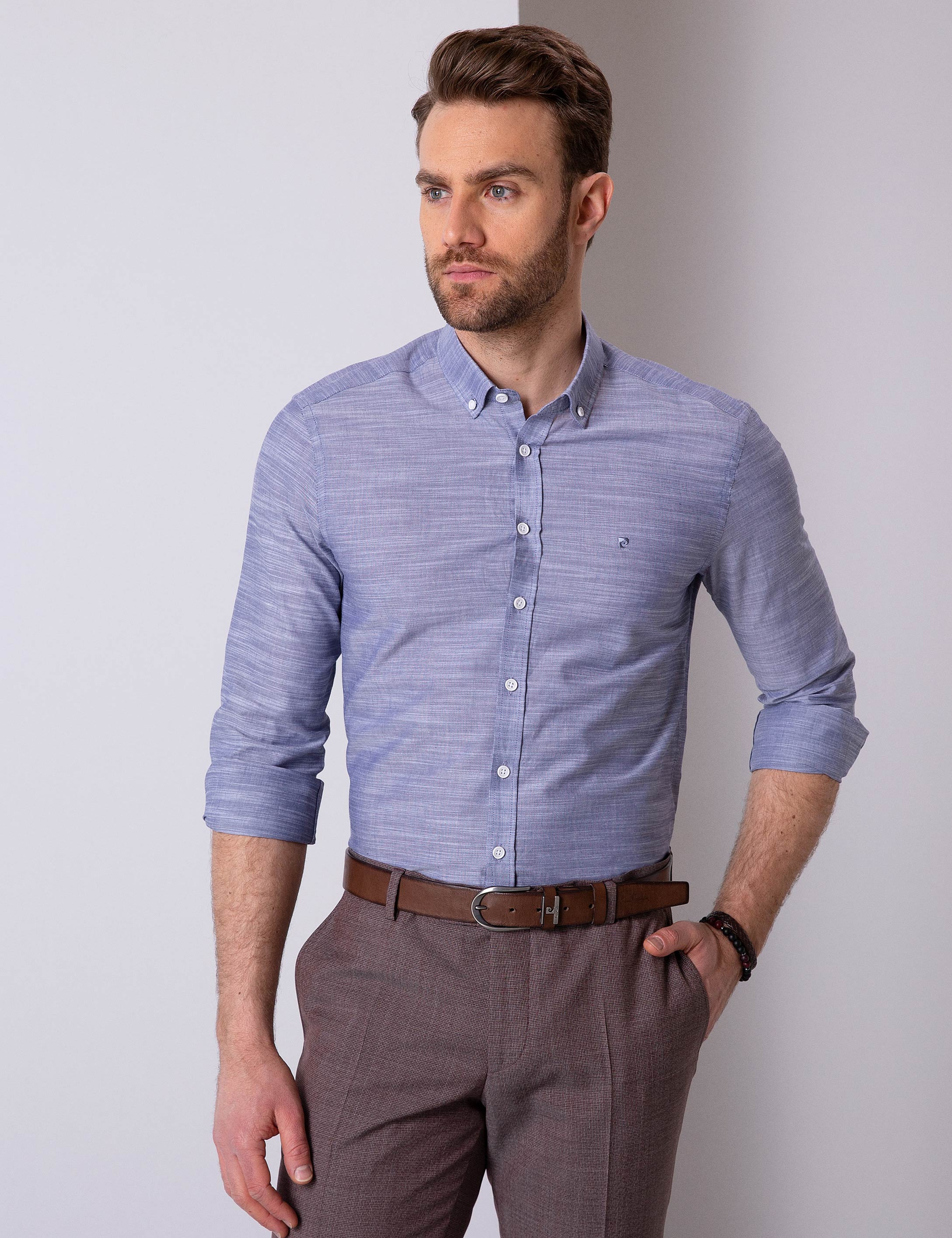 Lacivert Slim Fit Gömlek