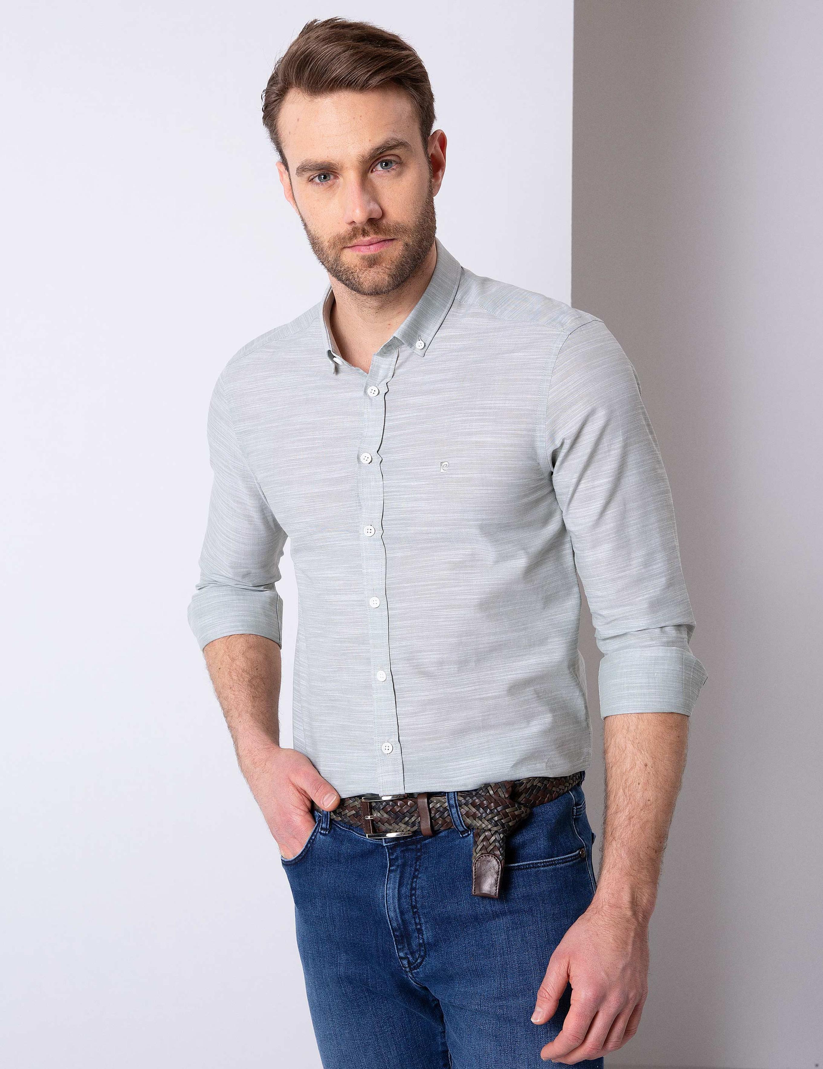 Yeşil Slim Fit Gömlek