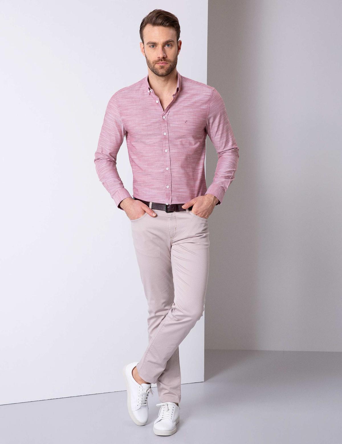 Kiremit Slim Fit Uzun Kollu Gömlek - 50203495070