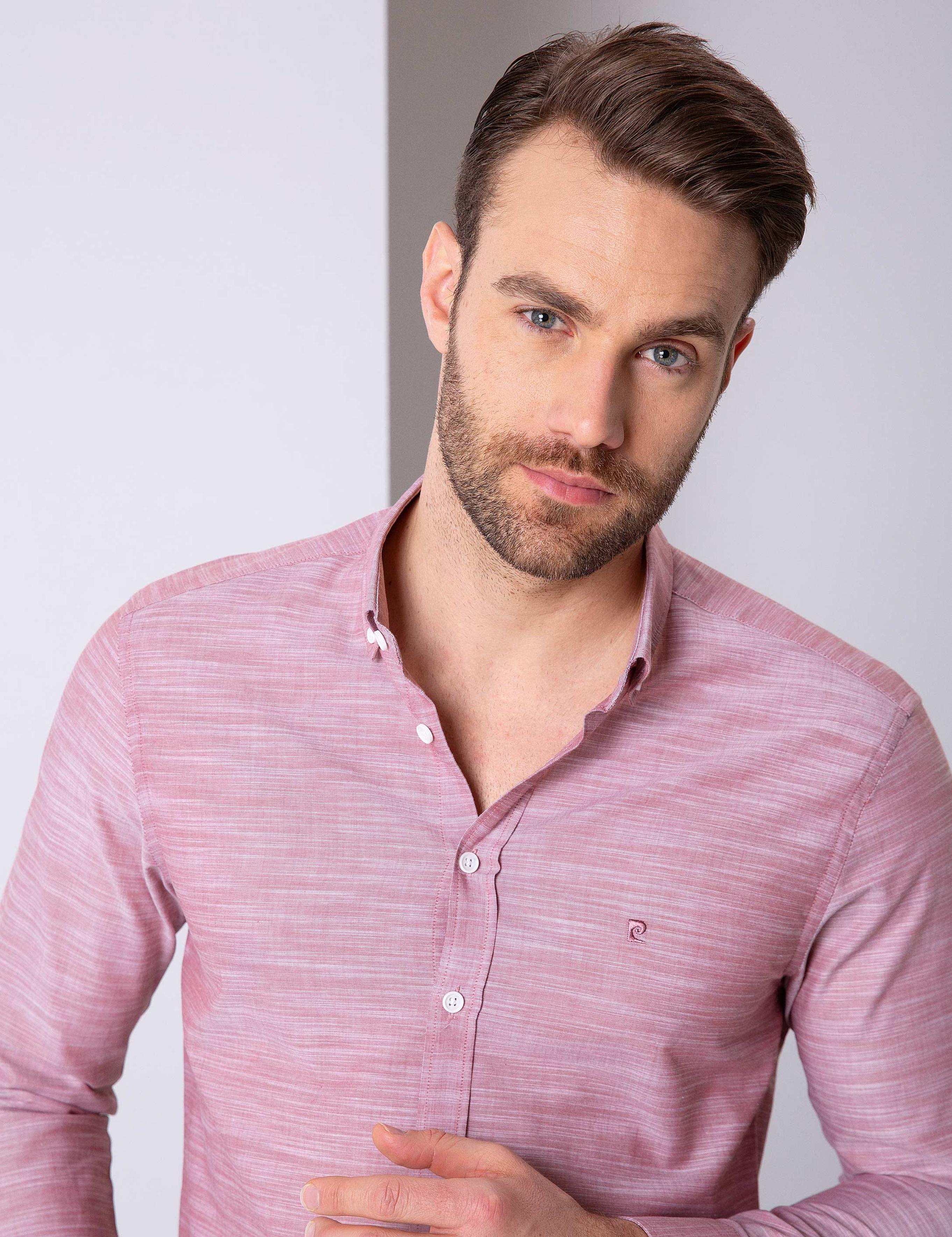 Kiremit Slim Fit Uzun Kollu Gömlek