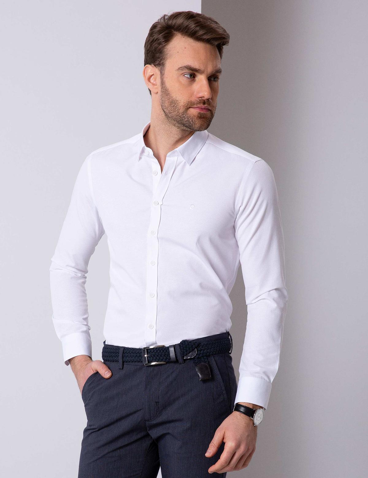 Beyaz Slim Fit Gömlek - 50203503005